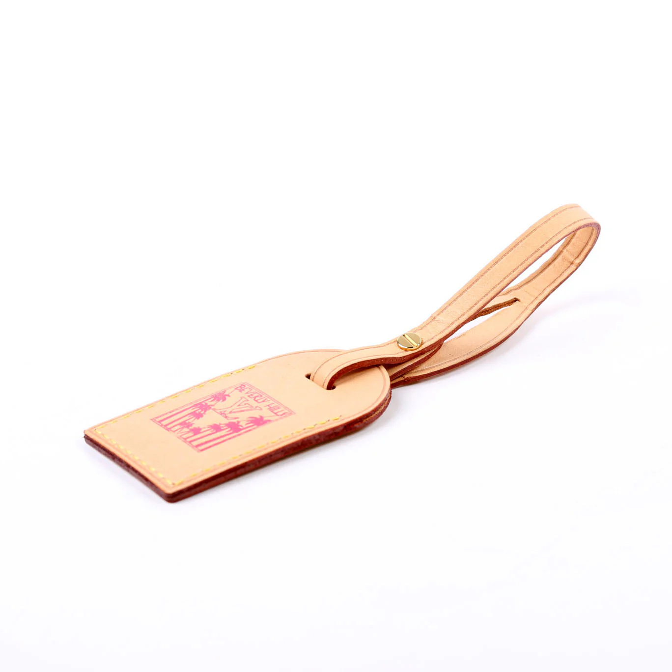 Luggage Tag W/Beverly Hills Stamp Brown - Image 2