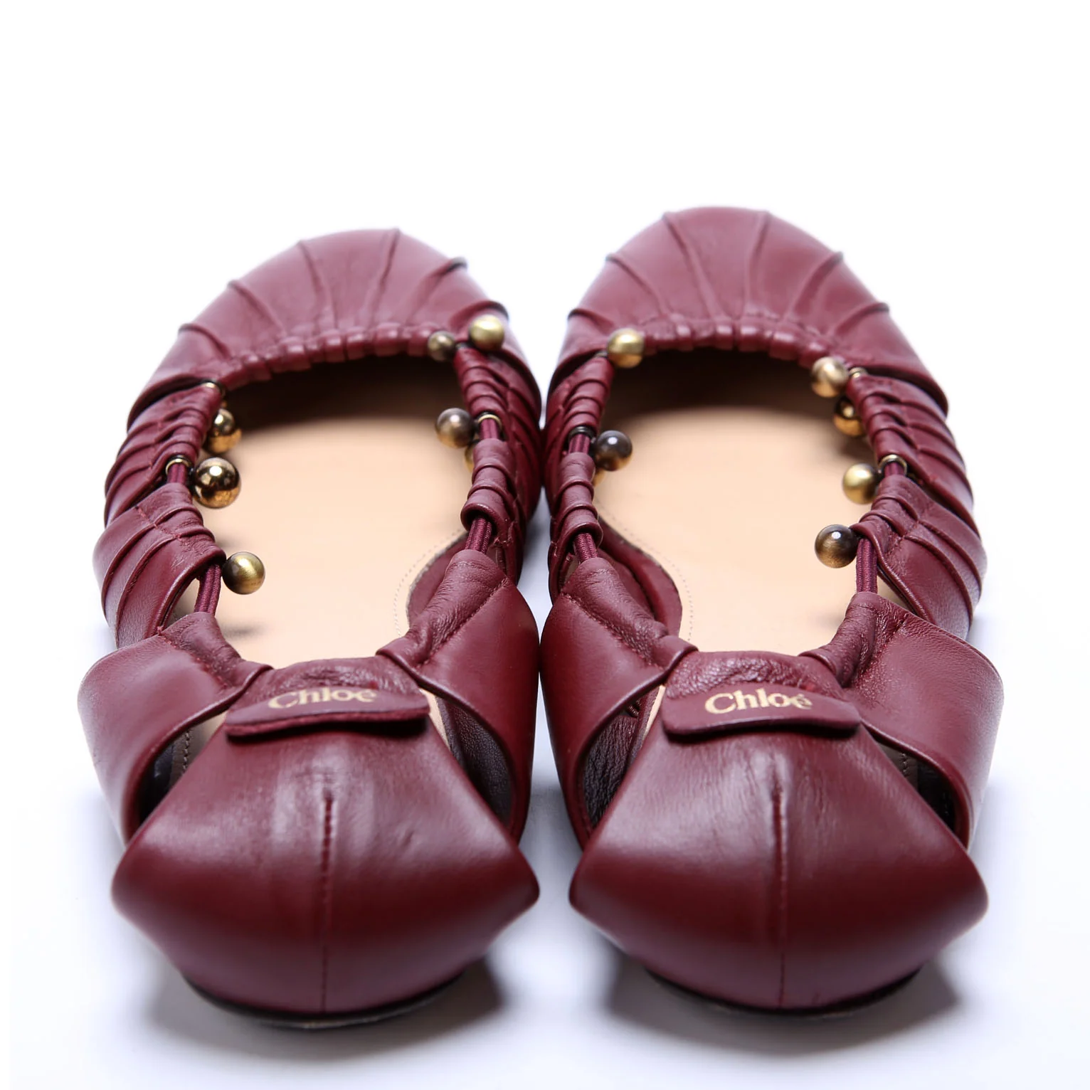 Luna Cutout Ballet Flats Size 37 Burgundy - Image 4