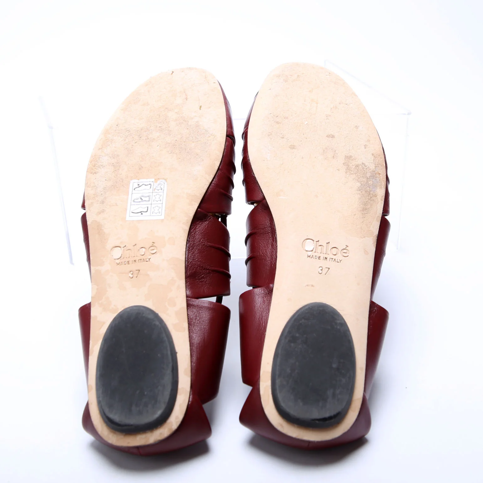 Luna Cutout Ballet Flats Size 37 Burgundy - Image 8