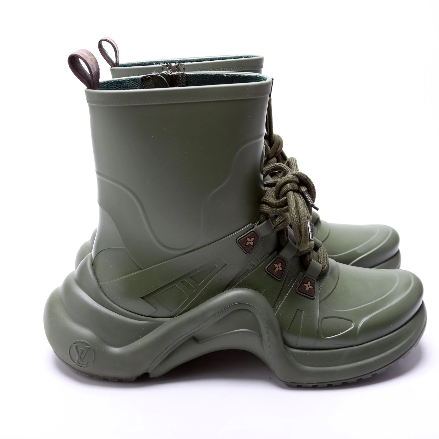 LV Archlight Sneaker Boot Rubber Size 41 Green - Image 3