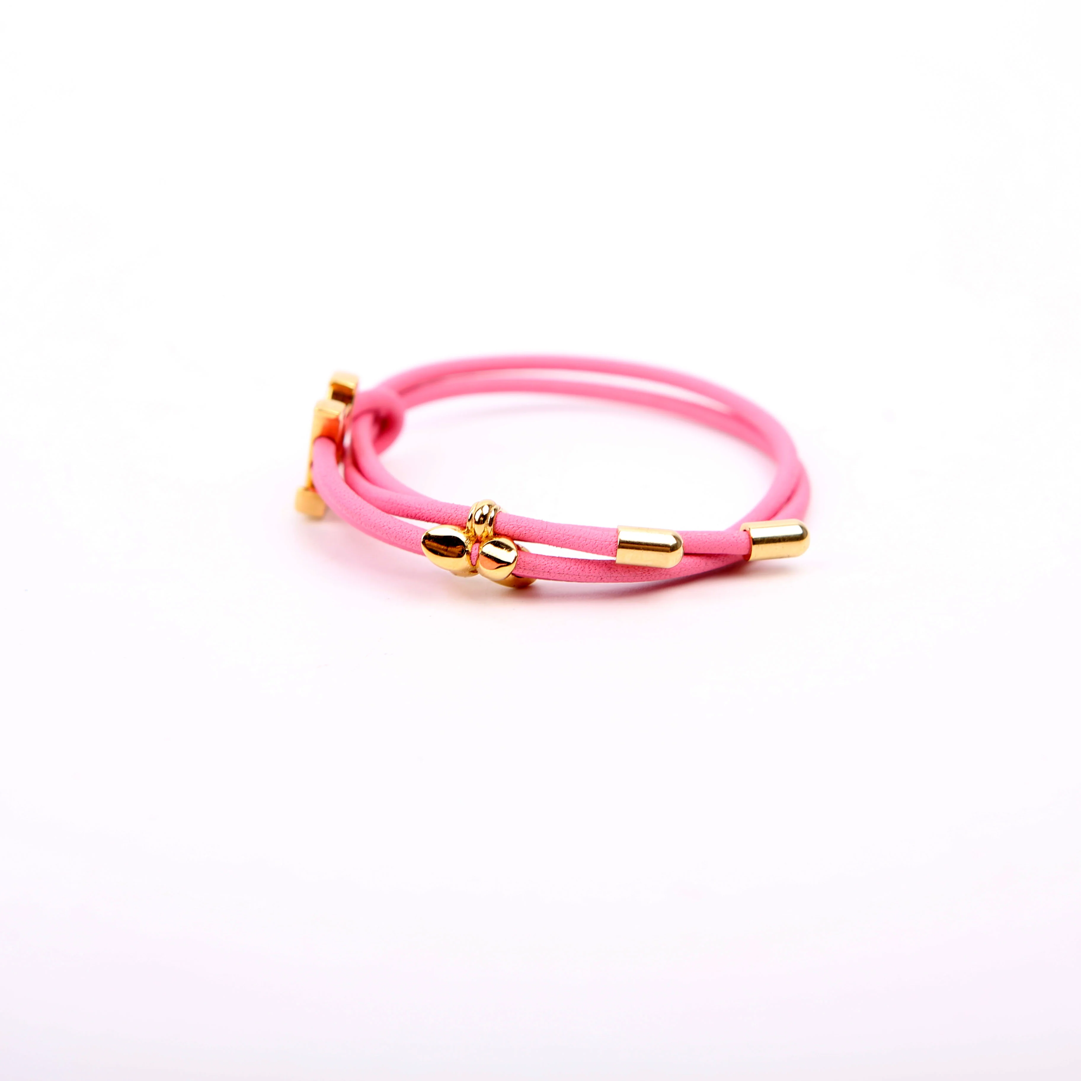 LV Bloom Leather Bracelet Pink - Image 4