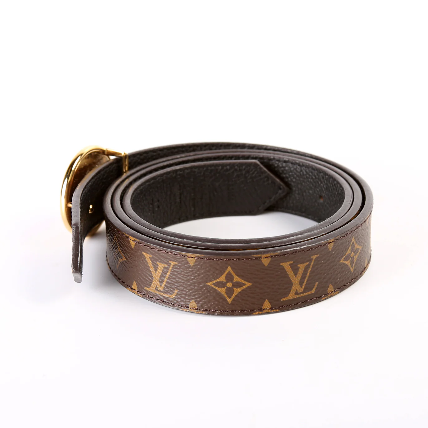 LV Circle 25MM Reversible Leather/Monogram Belt Size 85/34 - Image 2