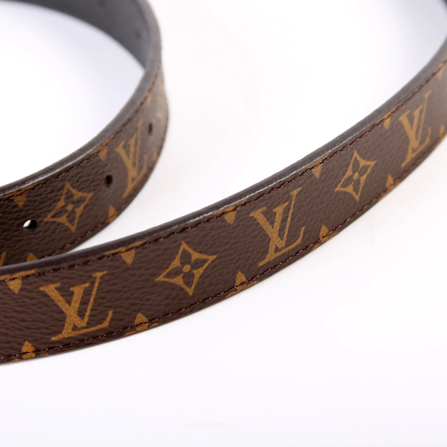 LV Circle 25MM Reversible Leather/Monogram Belt Size 85/34 - Image 6