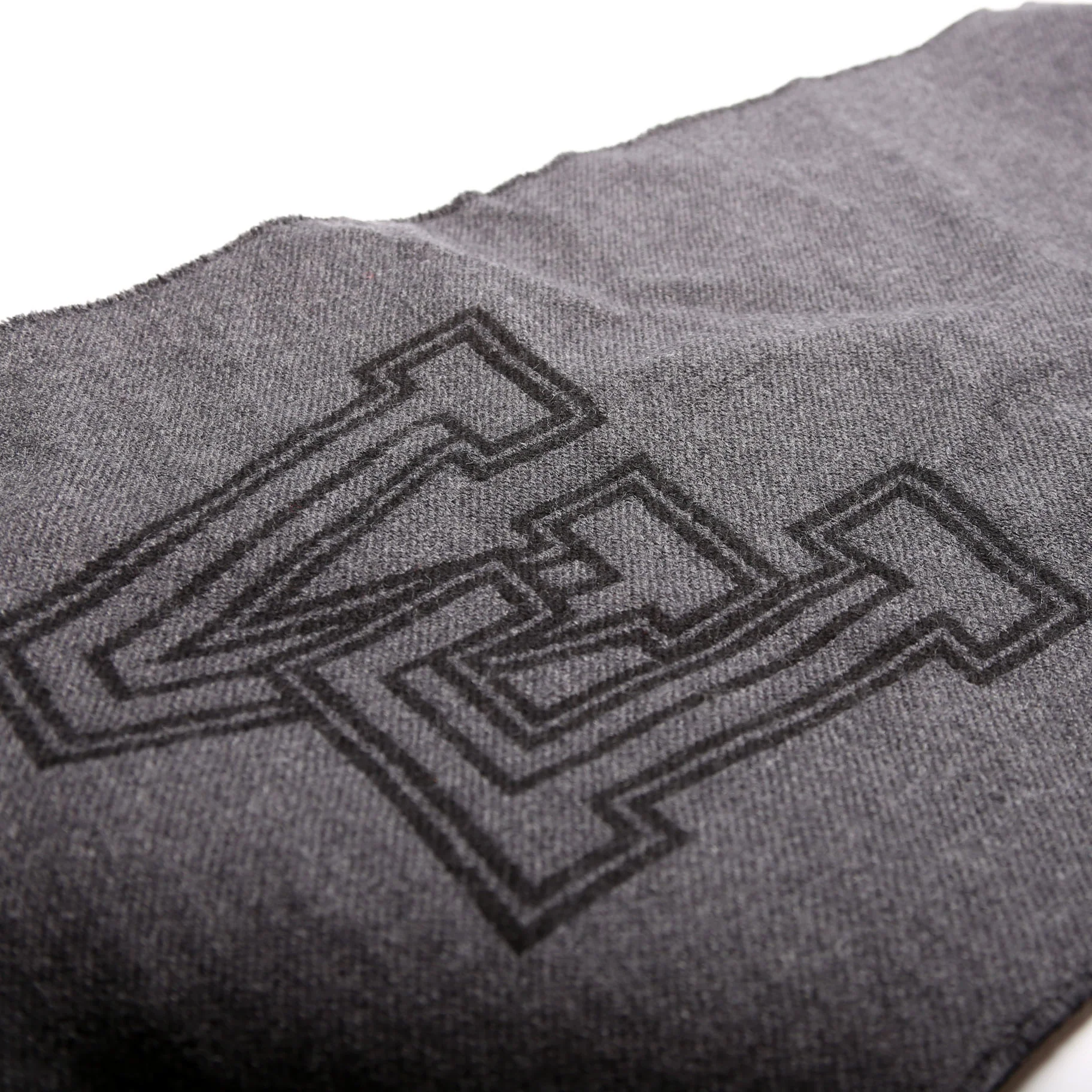 LV College League Fringe Wool Scarf Black - Image 4