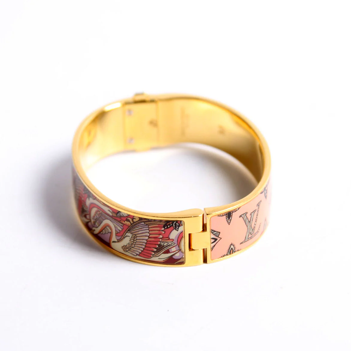 LV Confidential Bangle Bracelet Size M Gold/Pink - Image 4