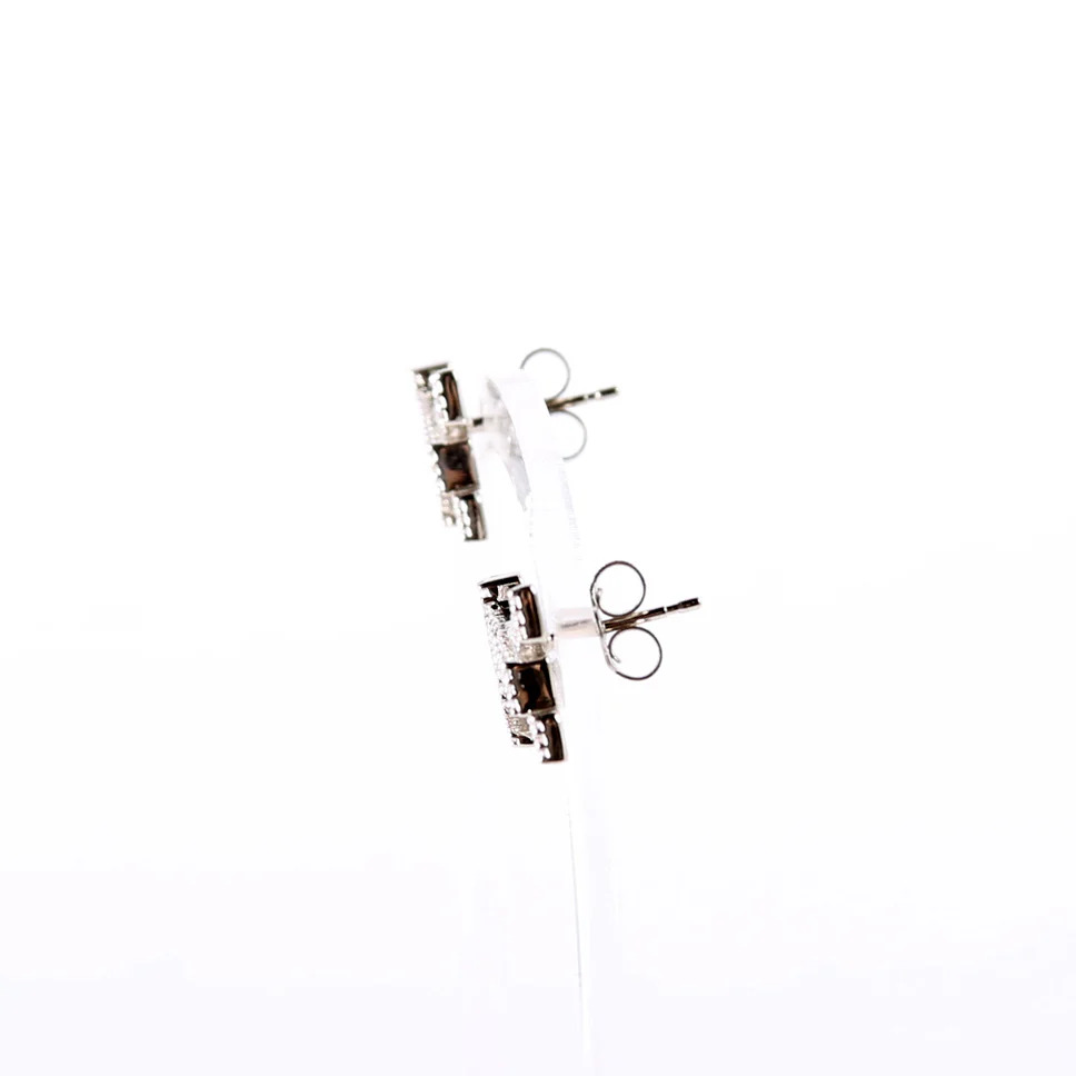 LV Iconic Crystal Stud Earrings Silver - Image 2