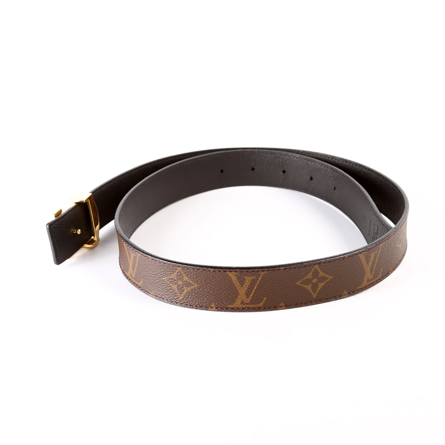 LV Initiales 30MM Reversible Leather/Monogram Belt Size 80/32 - Image 2