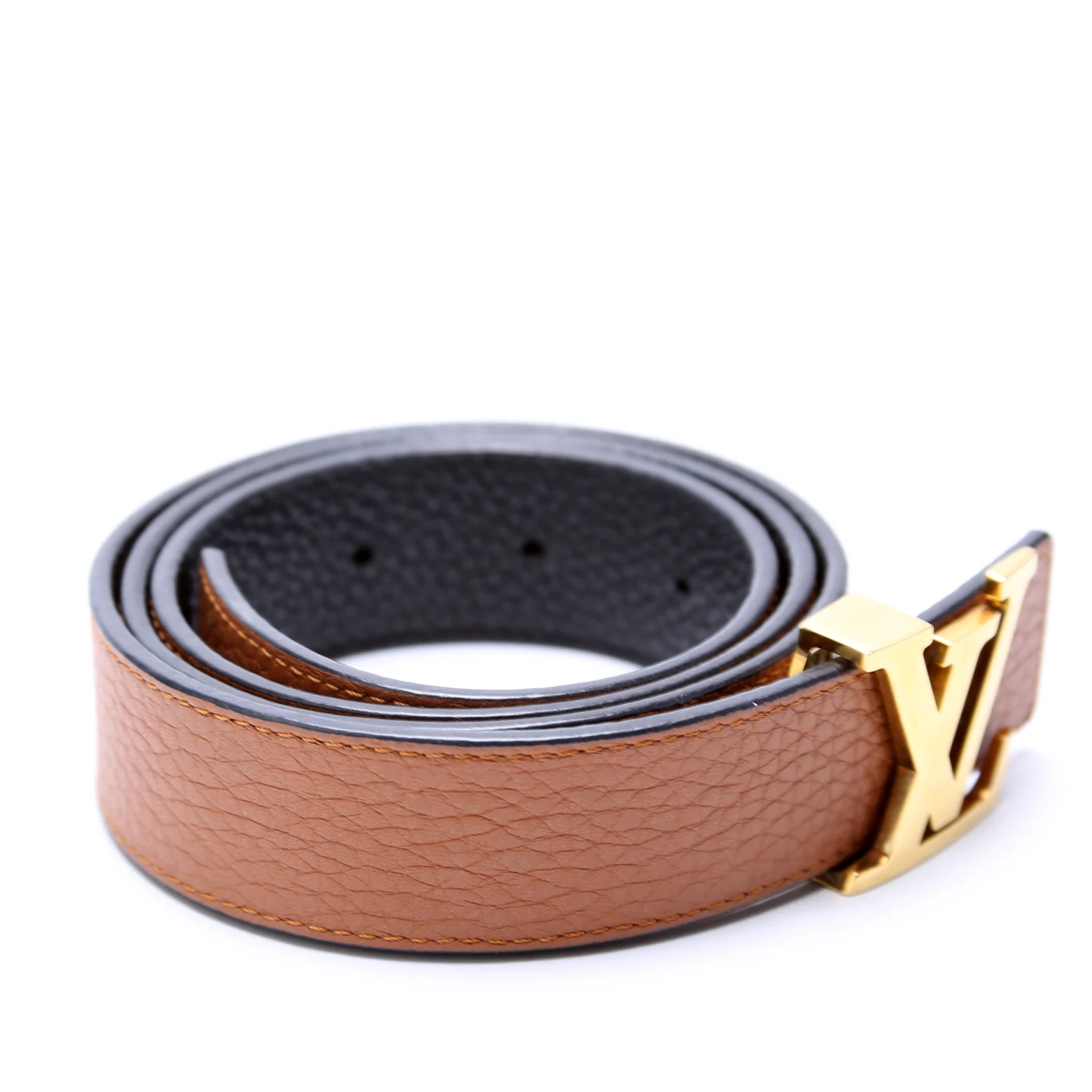 LV Initiales 30MM Taurillon Reversible Belt Size 80/32 Brown - Image 2