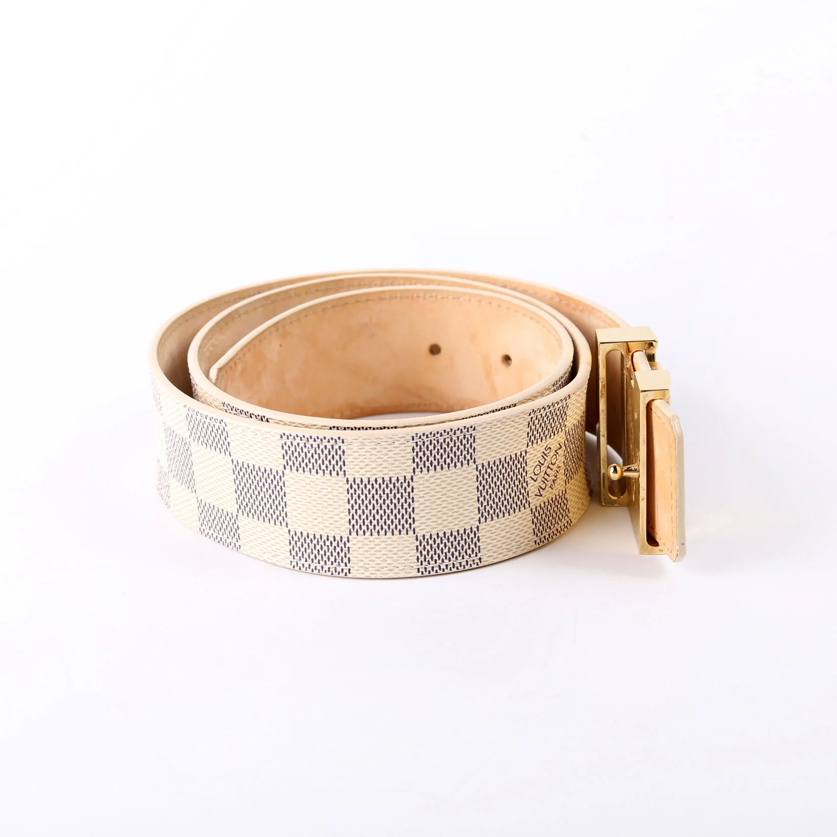 LV Initiales 40MM Reversible Belt Leather/Damier Azur Size 80/32 - Image 4