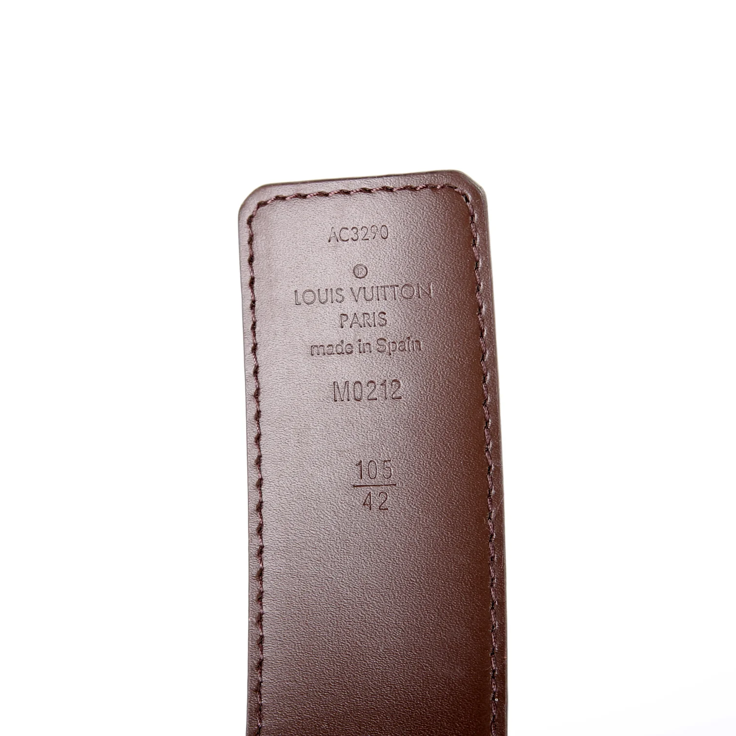 LV Initiales 40MM Reversible Damier Ebene/Leather Belt Size 105/42 - Image 5