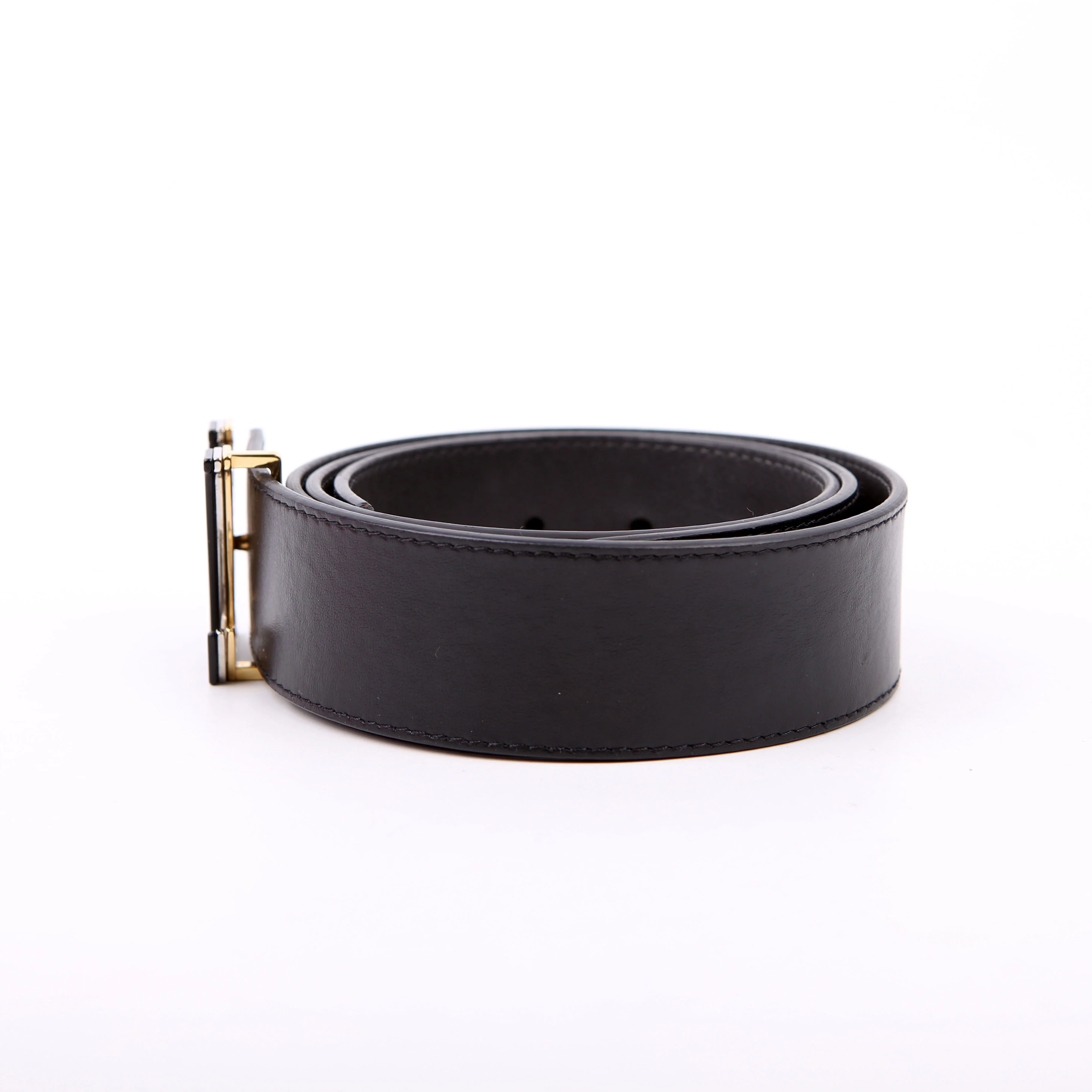 LV Optic 40MM Reversible Leather Belt Size 95/38 Black - Image 4