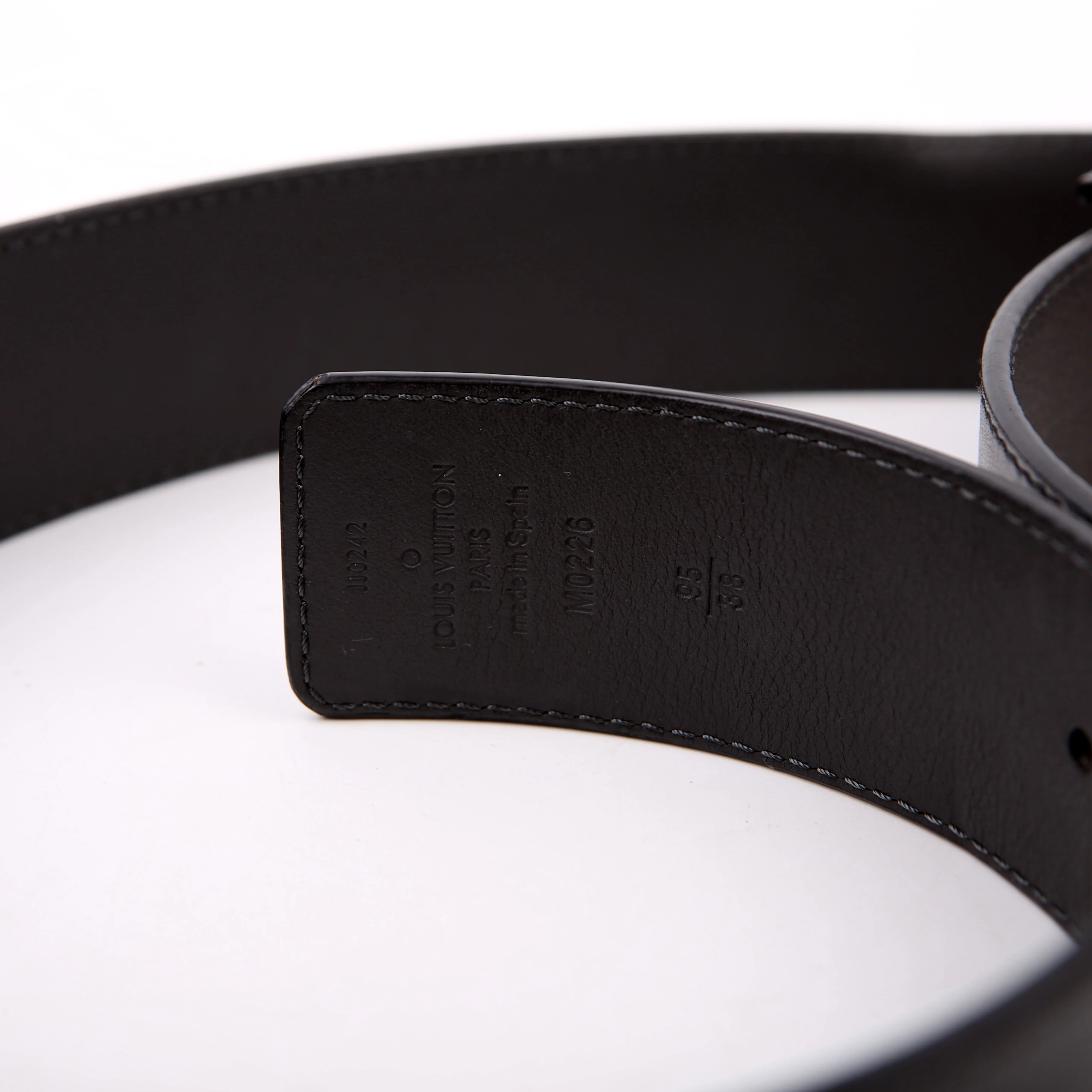 LV Optic 40MM Reversible Leather Belt Size 95/38 Black - Image 9
