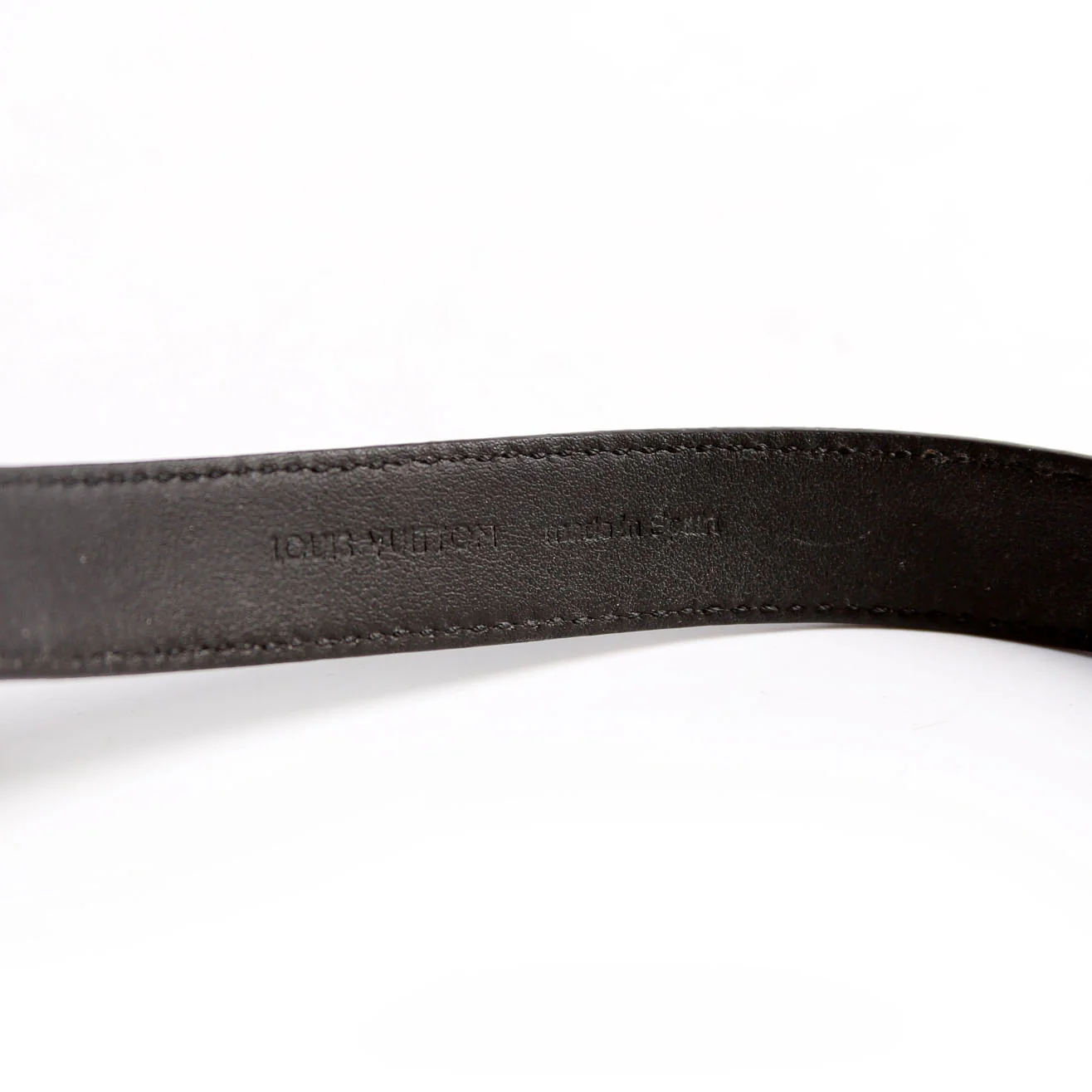 LV Slim Monogram Eclipse Monogram Leather Bracelet Size 19 - Image 5