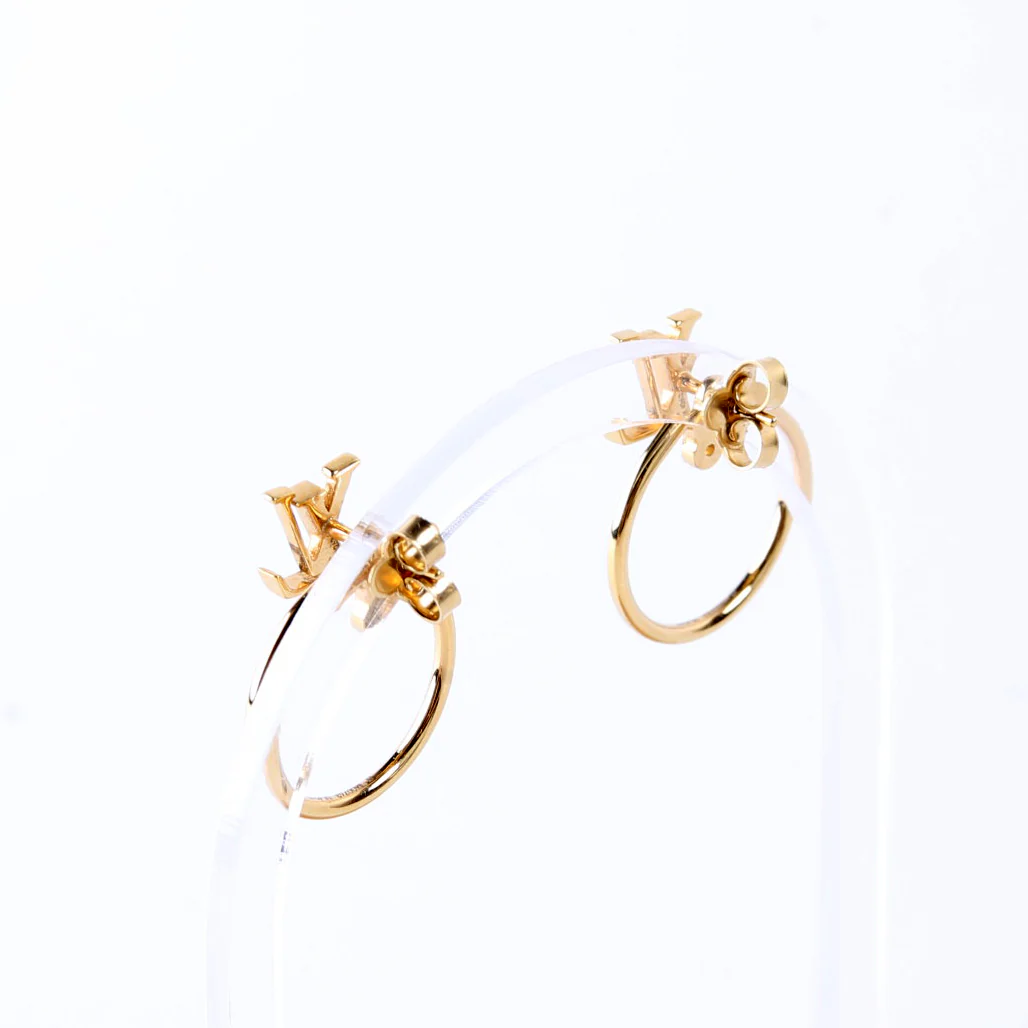 LV Stud Eclipse Hoop Earrings - Image 3