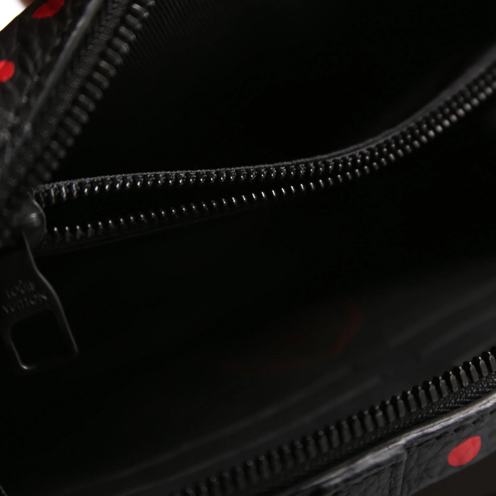LV x YK Soft Trunk Wallet Taurillon Monogram Dots Black/Red - Image 9