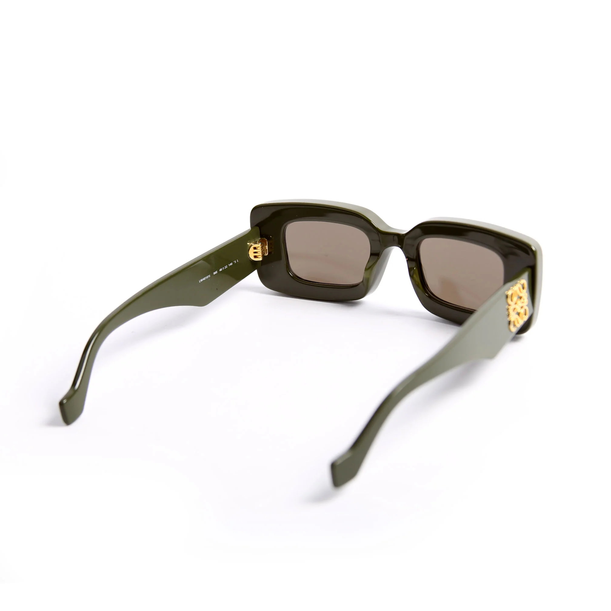 LW40101I Rectangle Acetate Sunglasses Green - Image 4