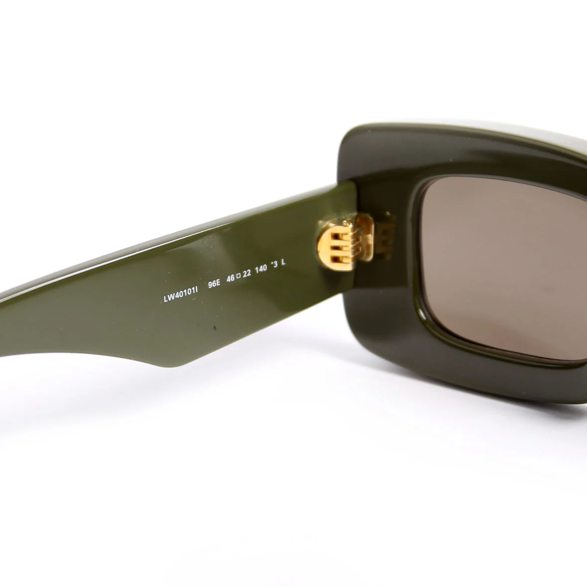 LW40101I Rectangle Acetate Sunglasses Green - Image 5