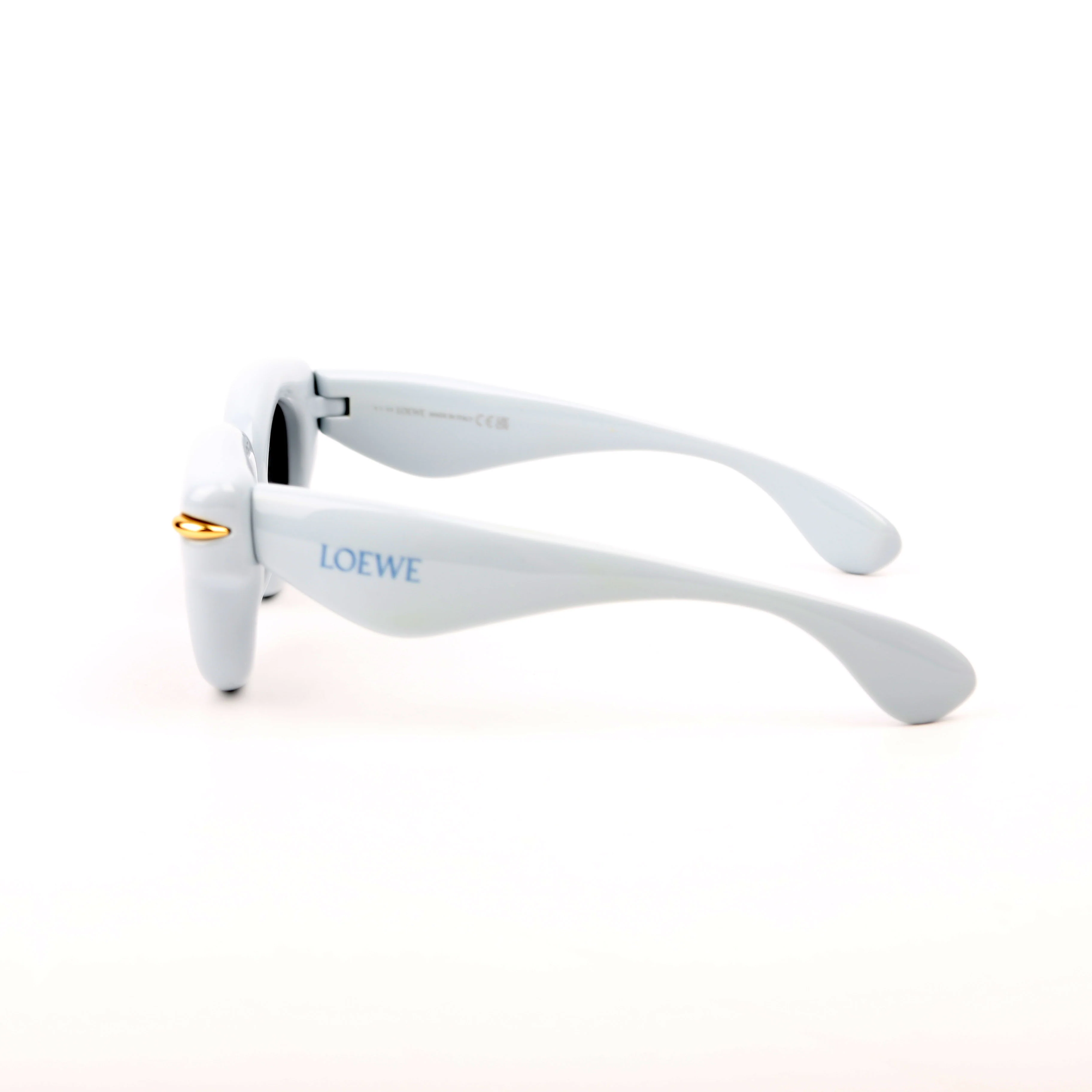 LW401181 Inflated Round Sunglasses Blue - Image 4