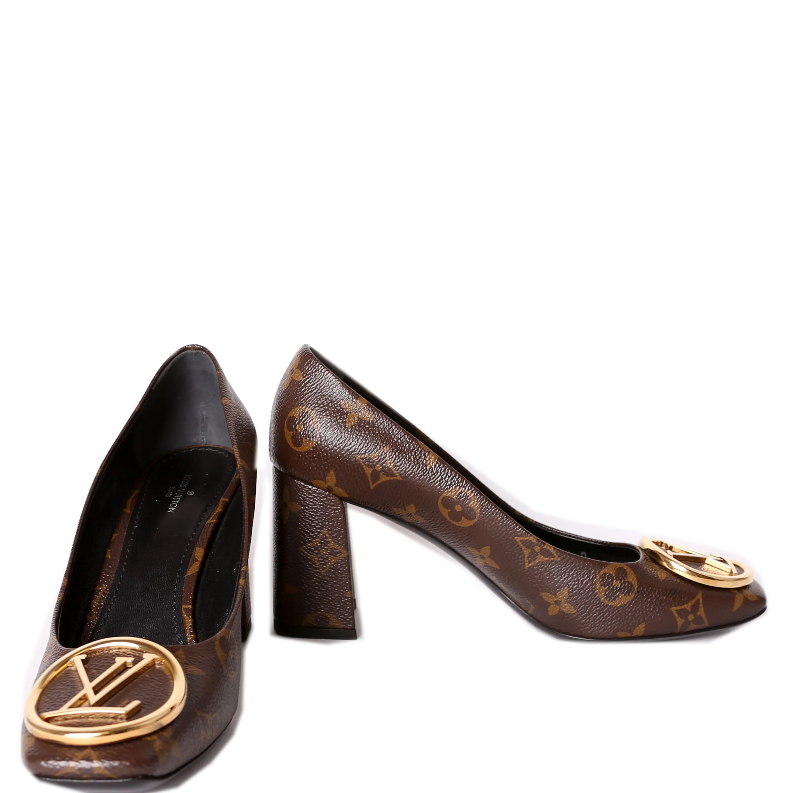 Madeleine Monogram Block Pumps Size 39.5