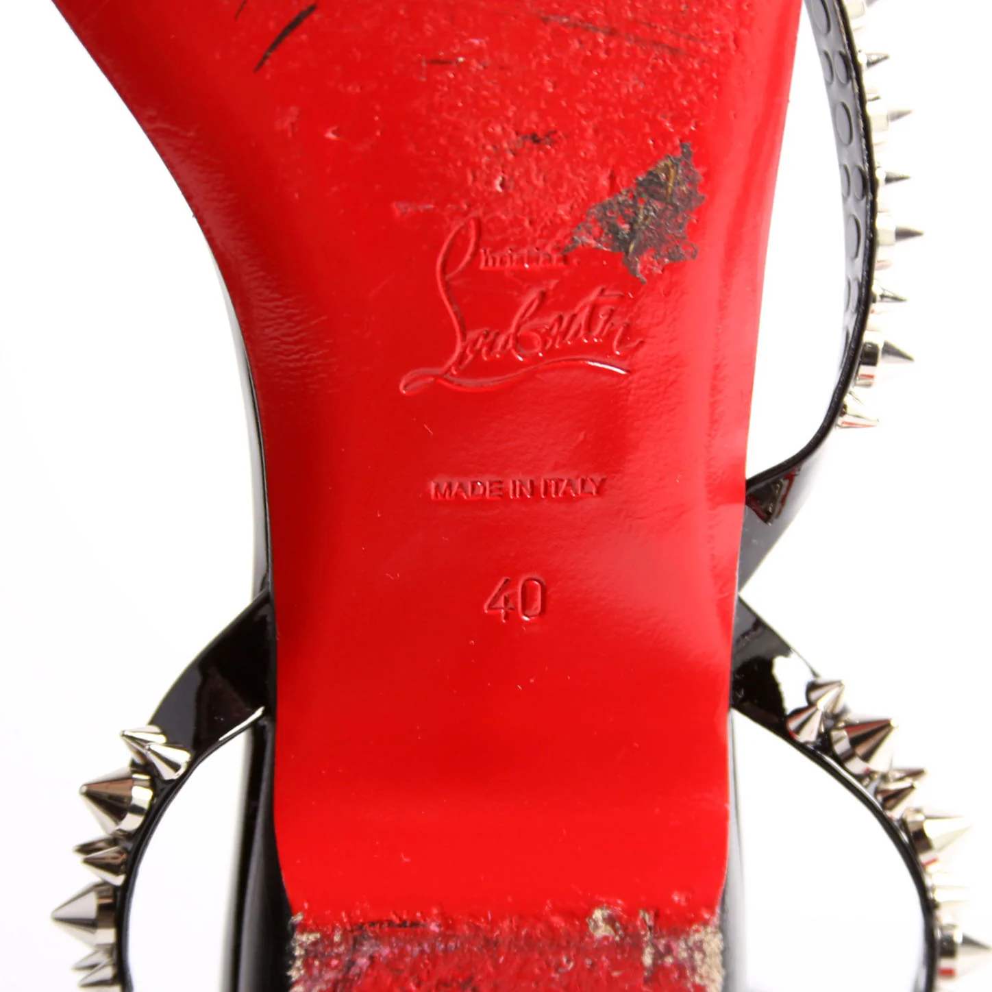 Malfadina Spike Wrap Sandals Size 40 Black/Silver - Image 7