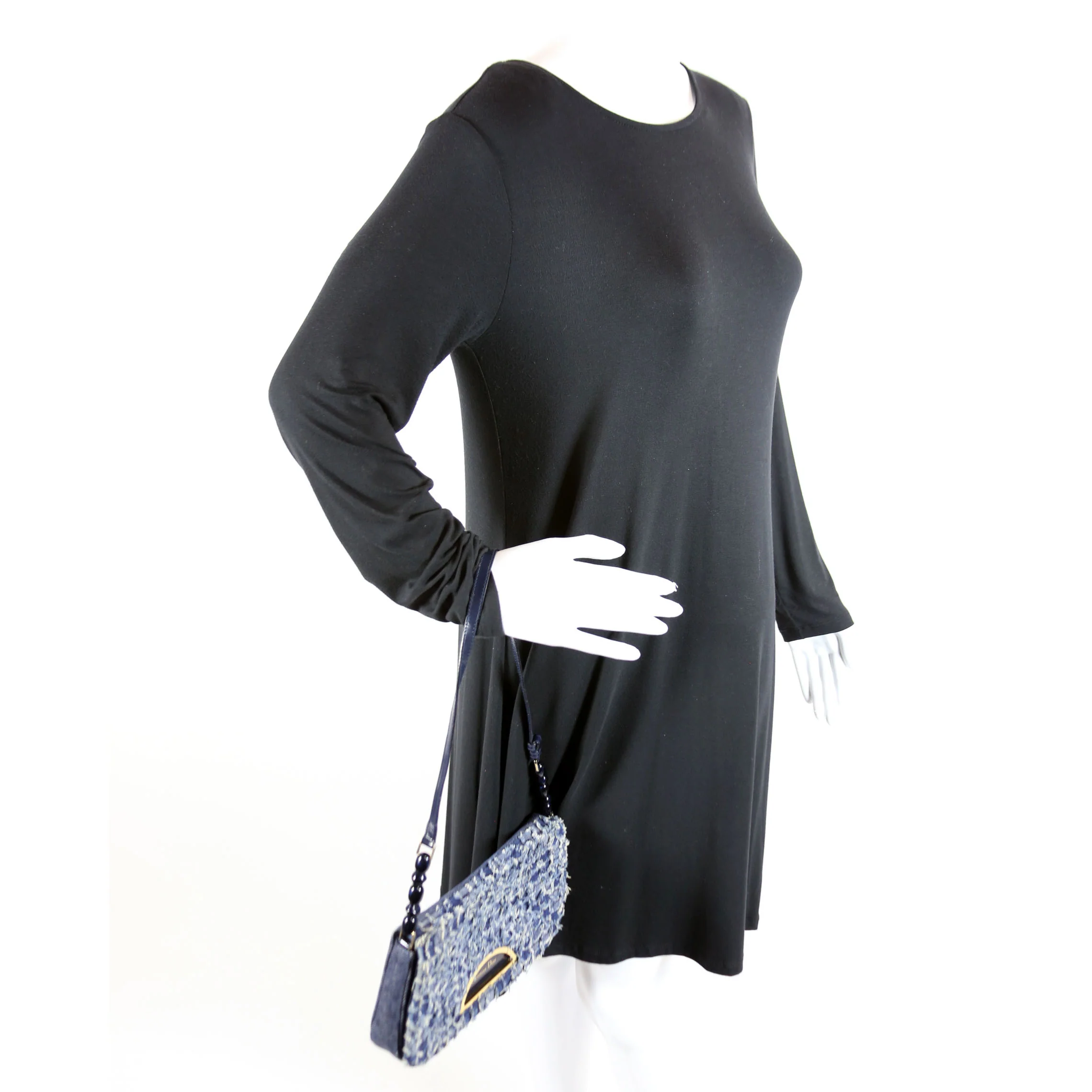 Malice Denim Shoulder Bag Blue - Image 10