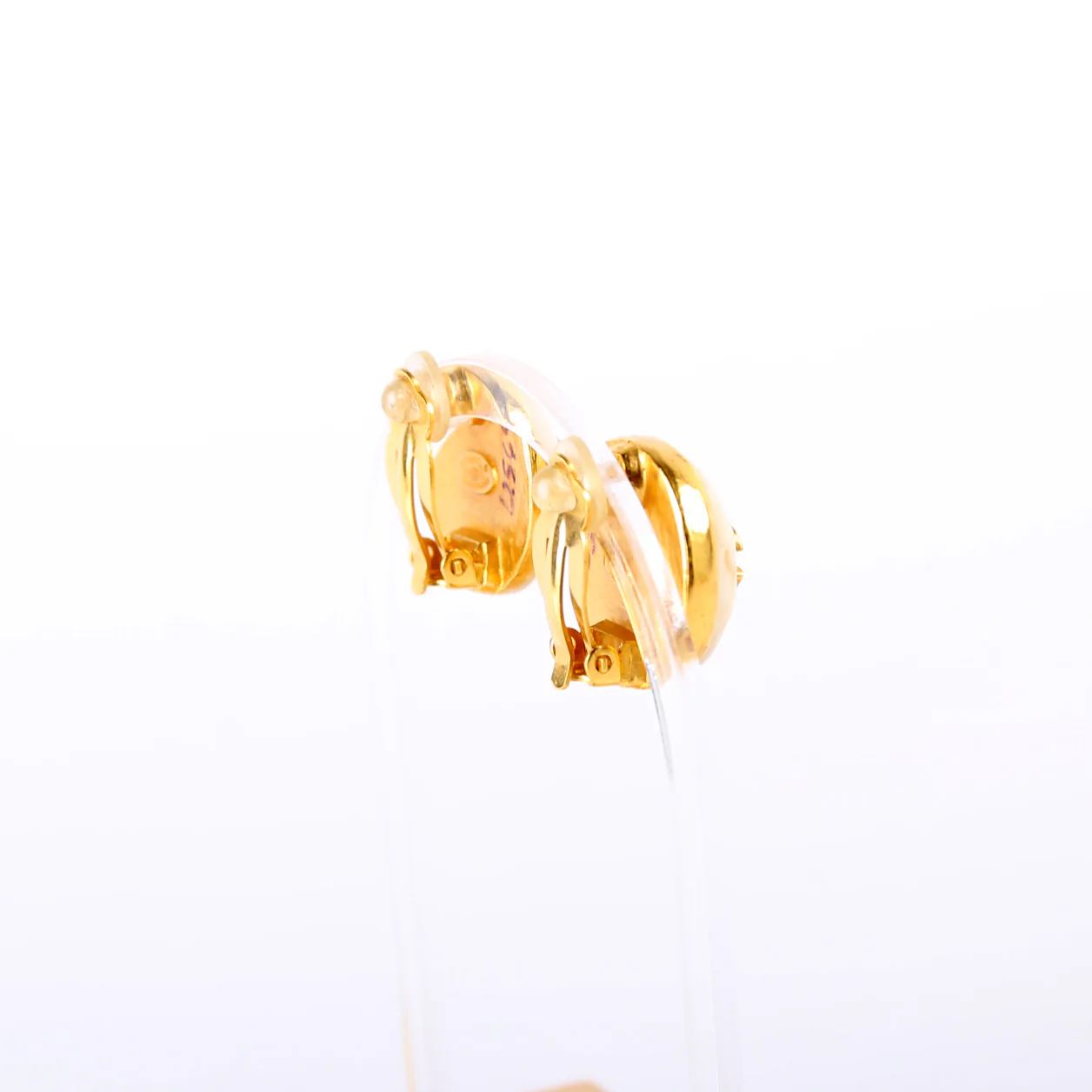 Marble CC Logo Clip On Earrings - Image 4