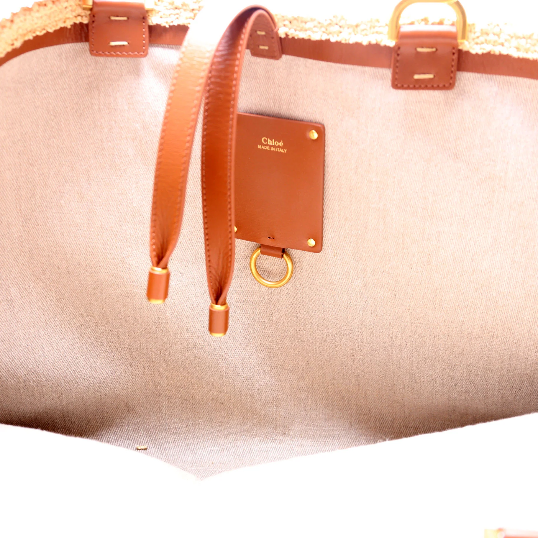 Marcie Raffia Tote Beige - Image 7