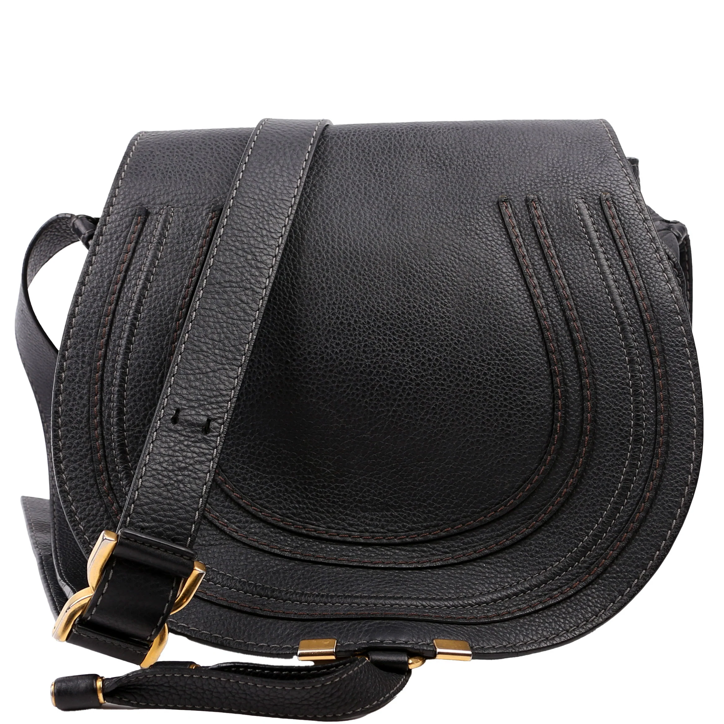 Marcie Saddle Bag Crossbody Medium Black
