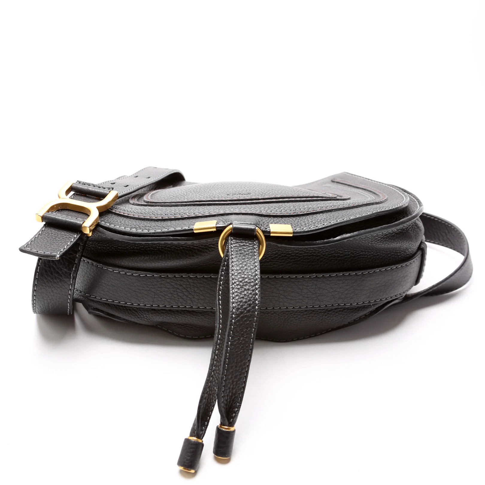 Marcie Saddle Bag Crossbody Medium Black - Image 4