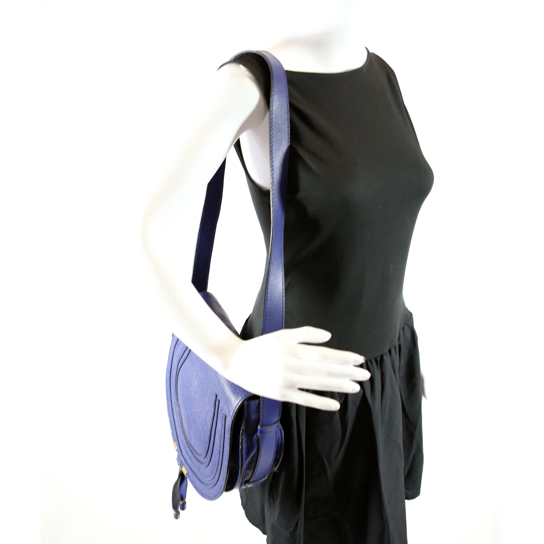 Marcie Saddle Bag Crossbody Medium Blue - Image 10