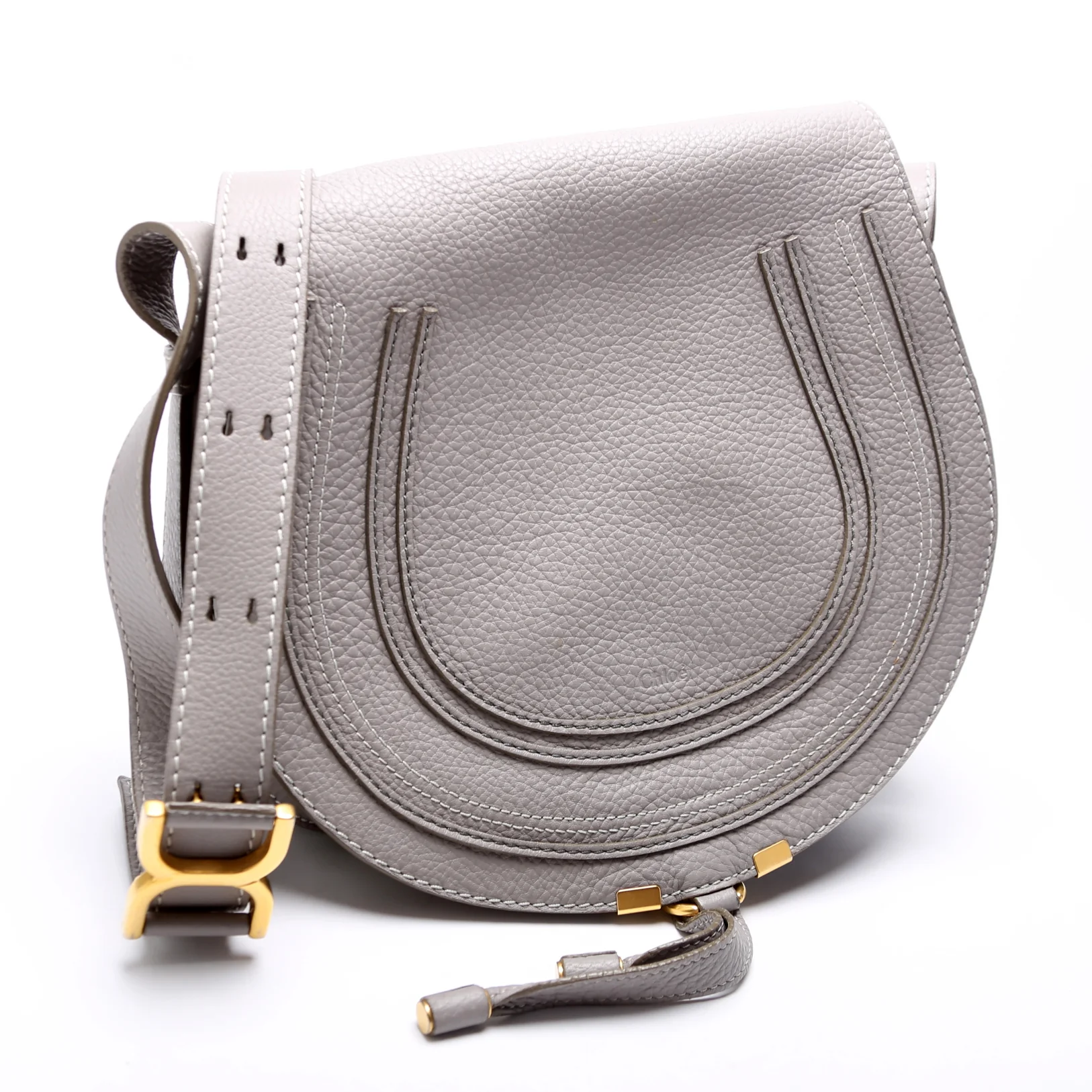 Marcie Saddle Bag Crossbody Medium Grey - Image 2