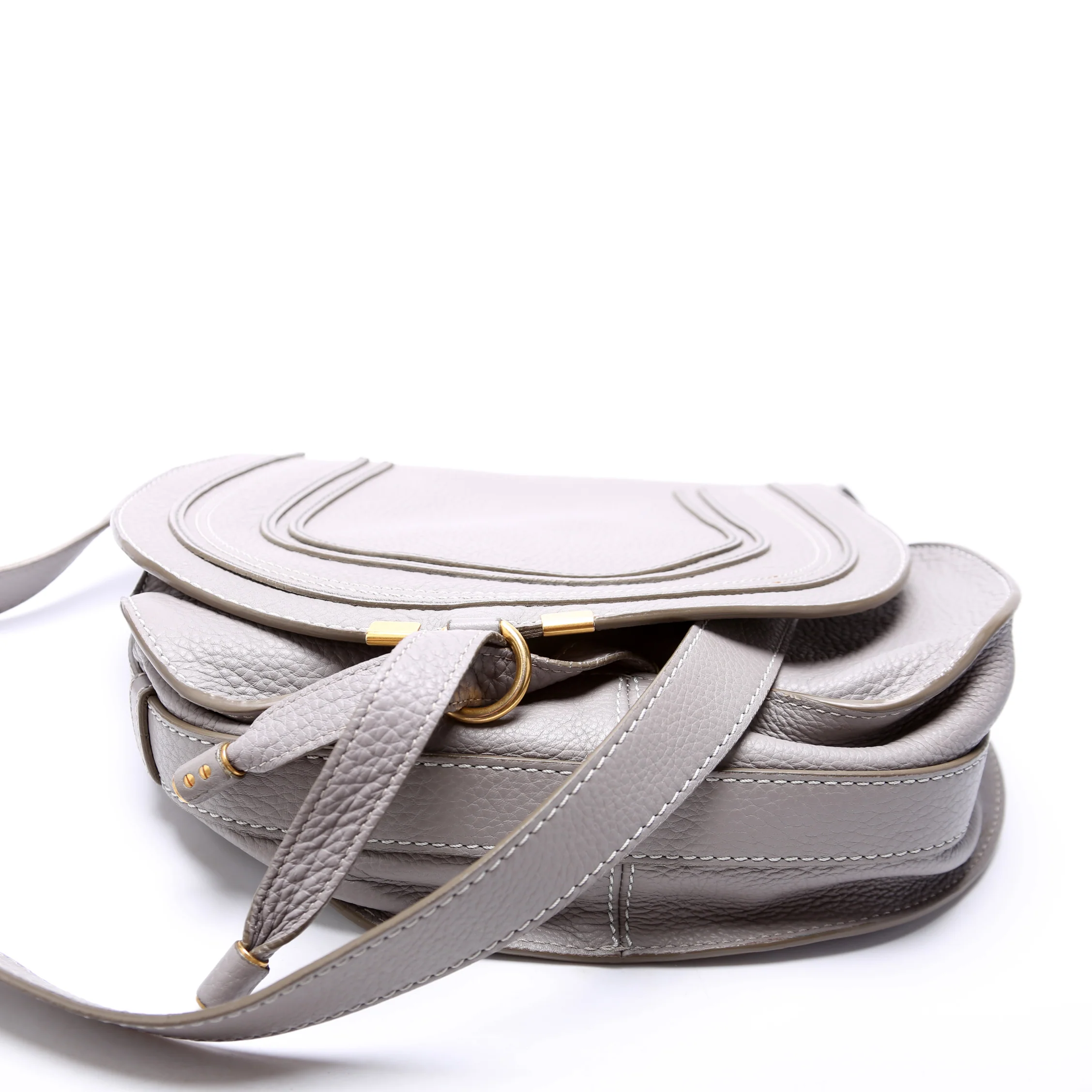 Marcie Saddle Bag Crossbody Medium Grey - Image 4