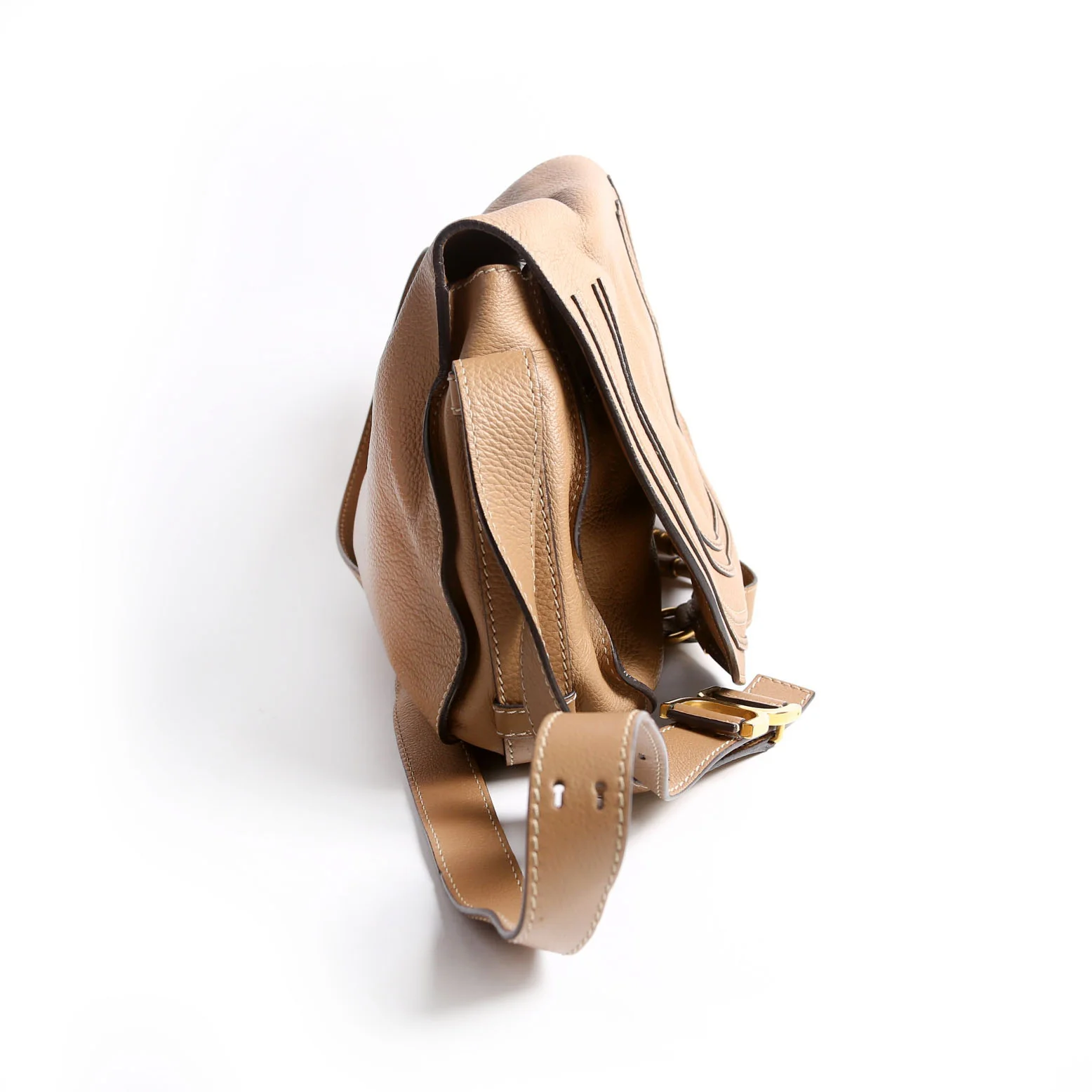 Marcie Saddle Bag Crossbody Medium Tan - Image 3