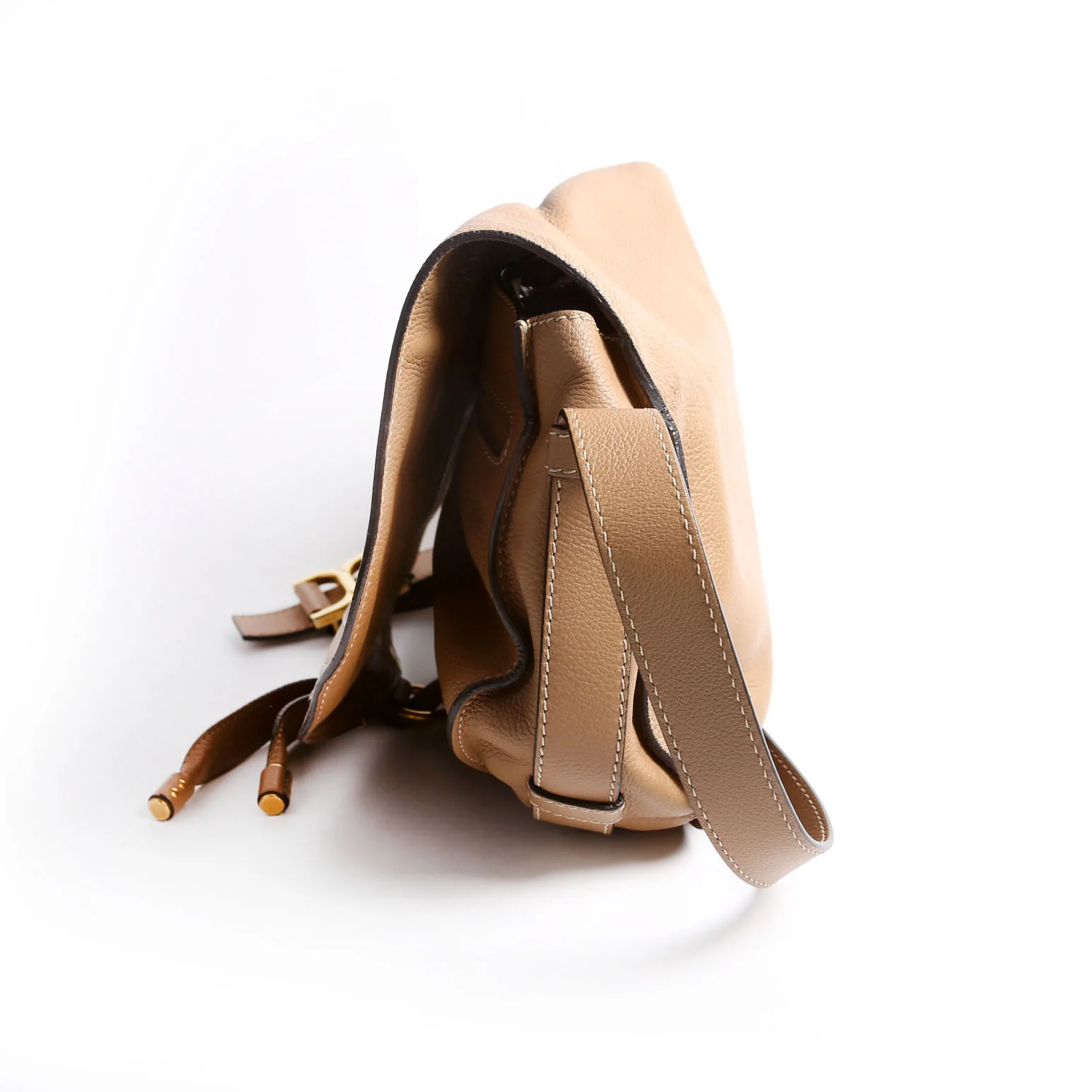 Marcie Saddle Bag Crossbody Medium Tan - Image 4