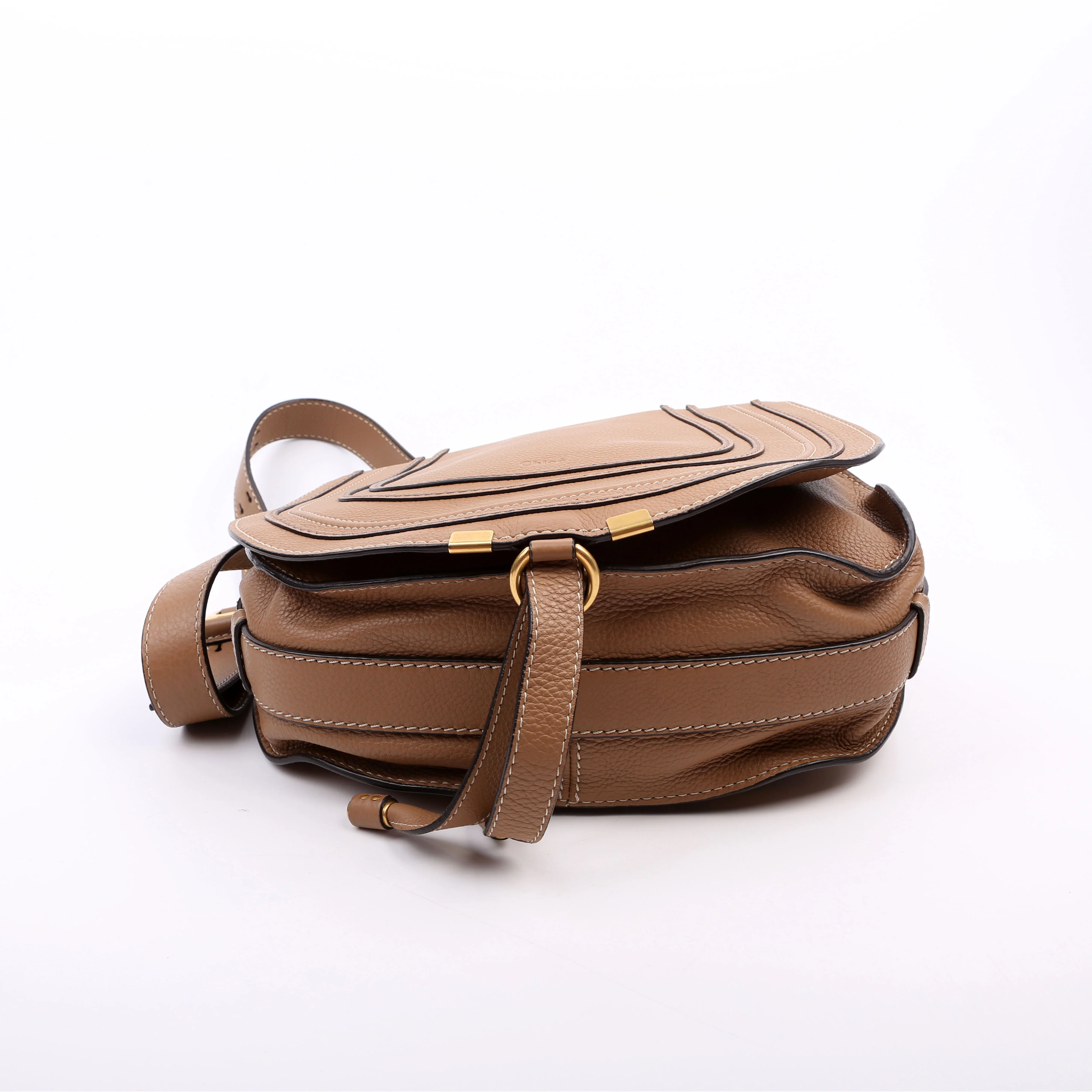 Marcie Saddle Bag Crossbody Medium Tan - Image 4