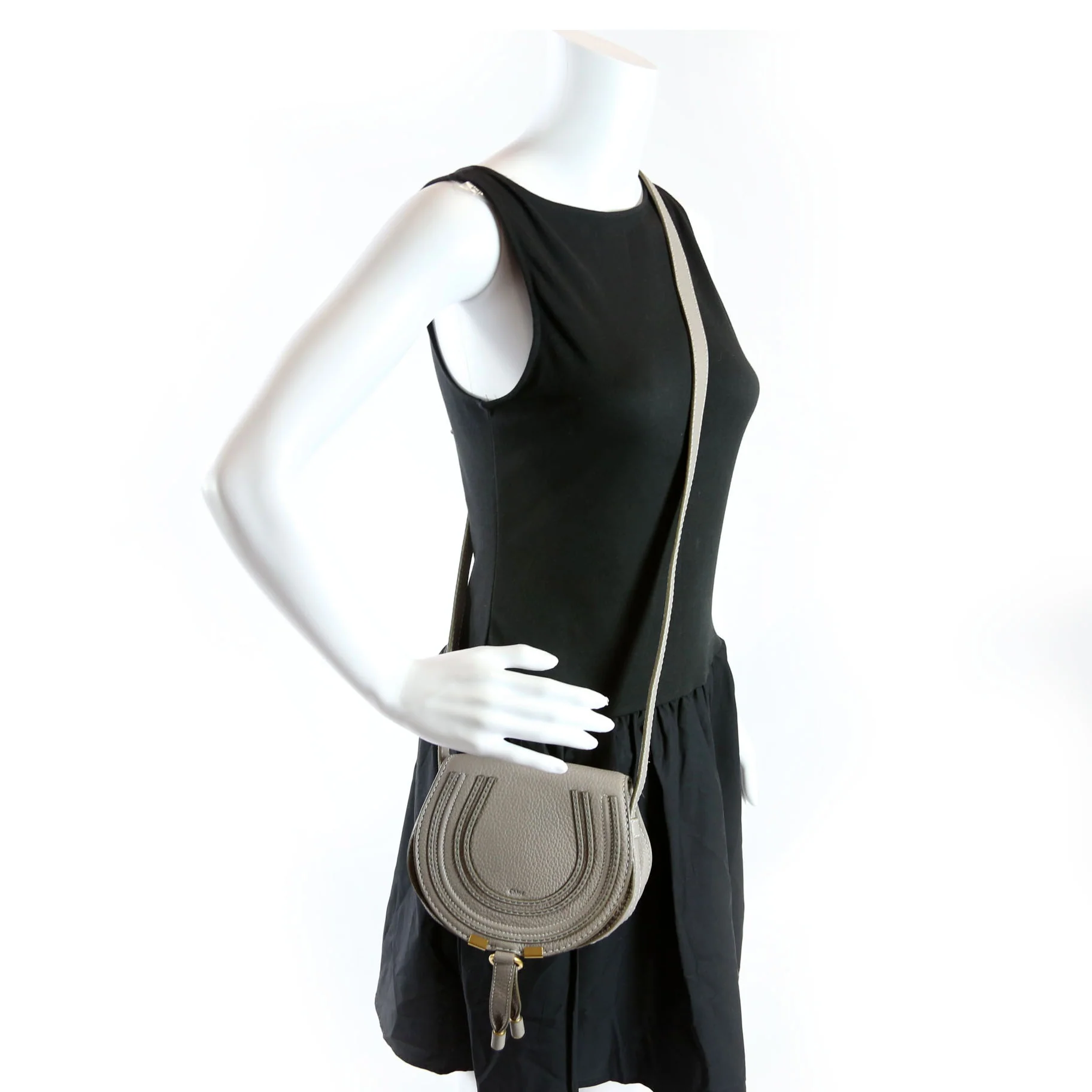 Marcie Saddle Bag Crossbody Small Gray - Image 13