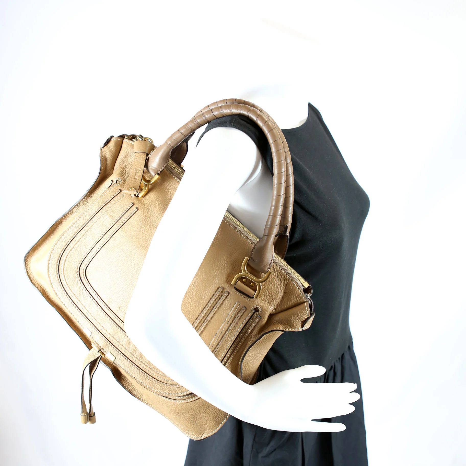 Marcie Satchel Large Tan - Image 12