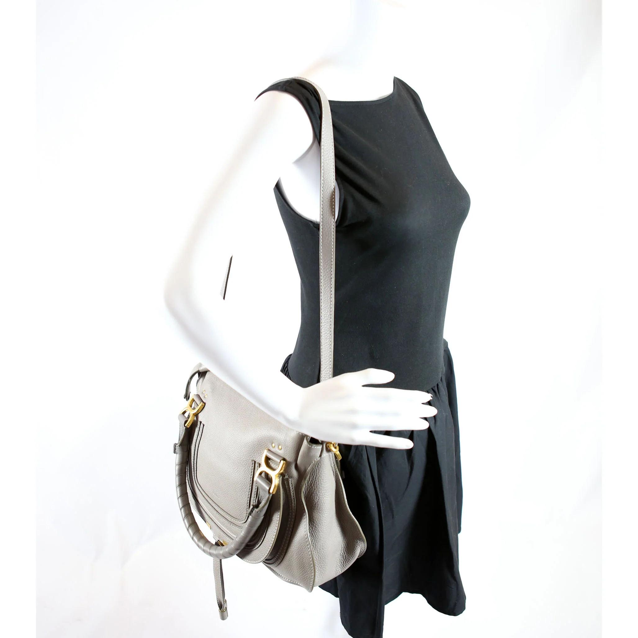 Marcie Satchel Medium Gray/Gold - Image 14