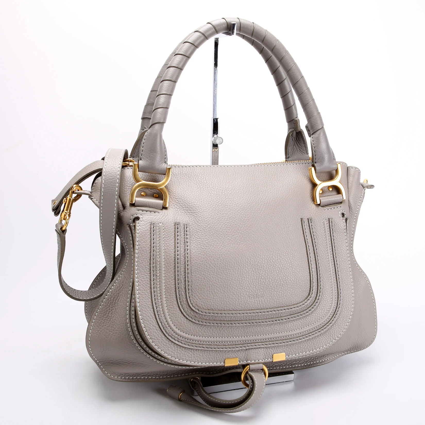 Marcie Satchel Medium Gray/Gold - Image 2