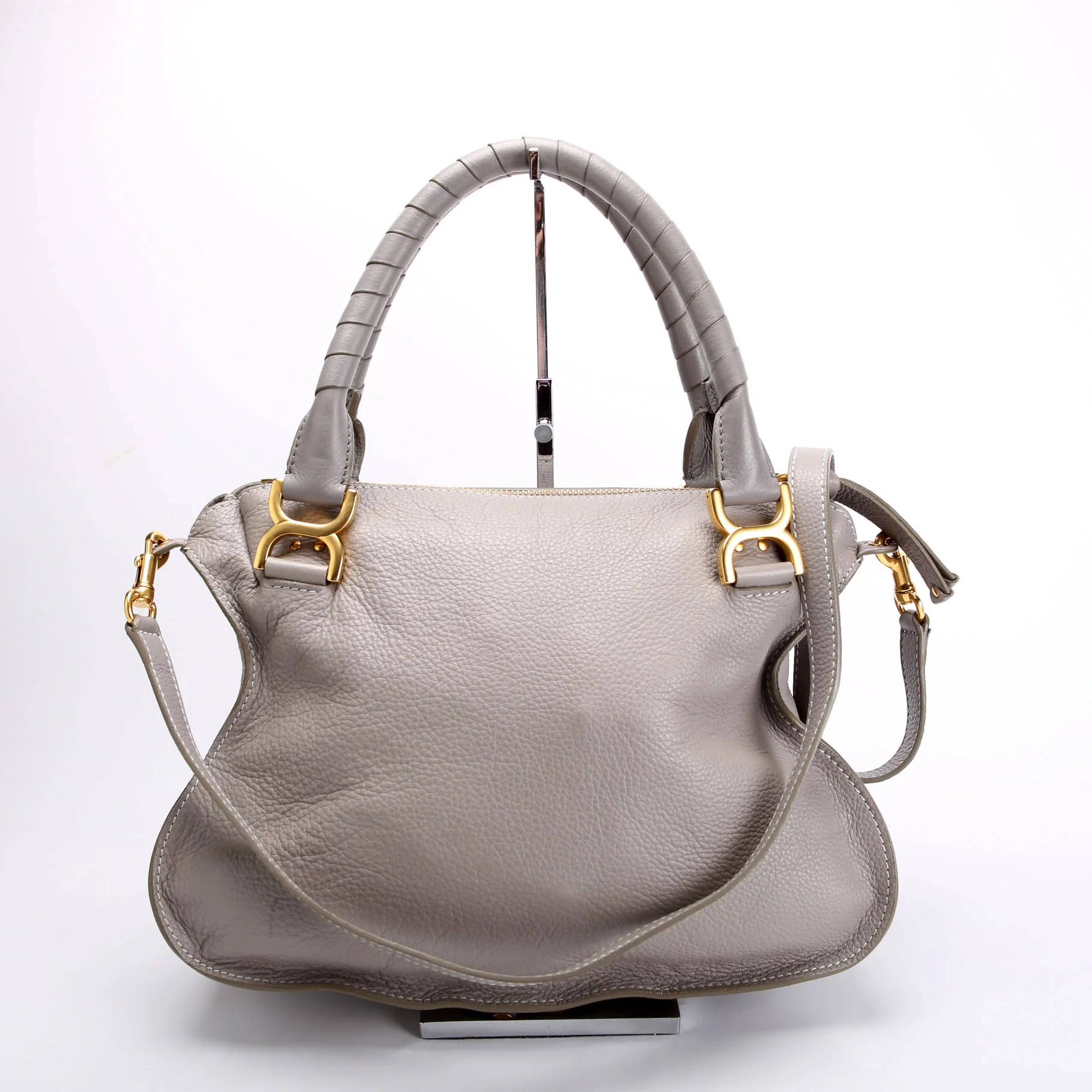 Marcie Satchel Medium Gray/Gold - Image 3