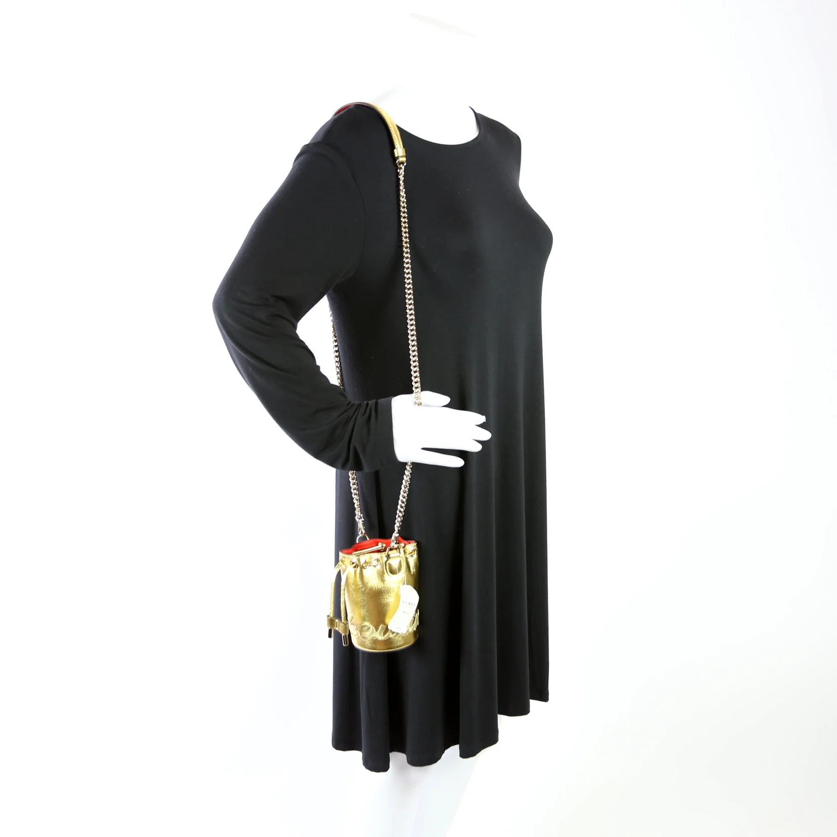 Marie Jane Leather Mini Bucket Bag - Image 10
