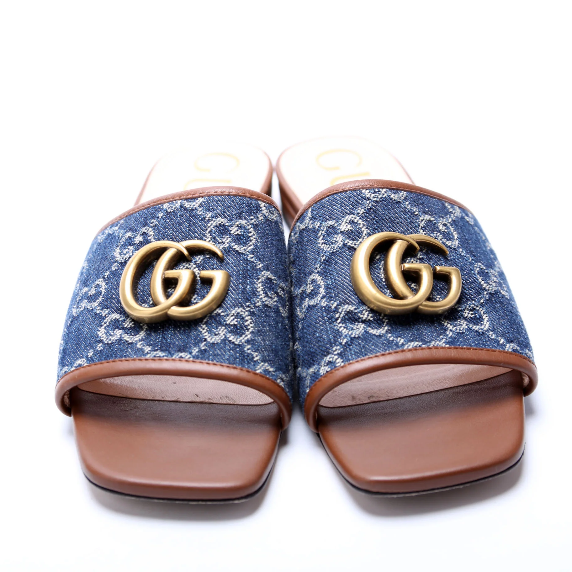 Marmont Denim Mules Size 36 Blue/Brown - Image 2