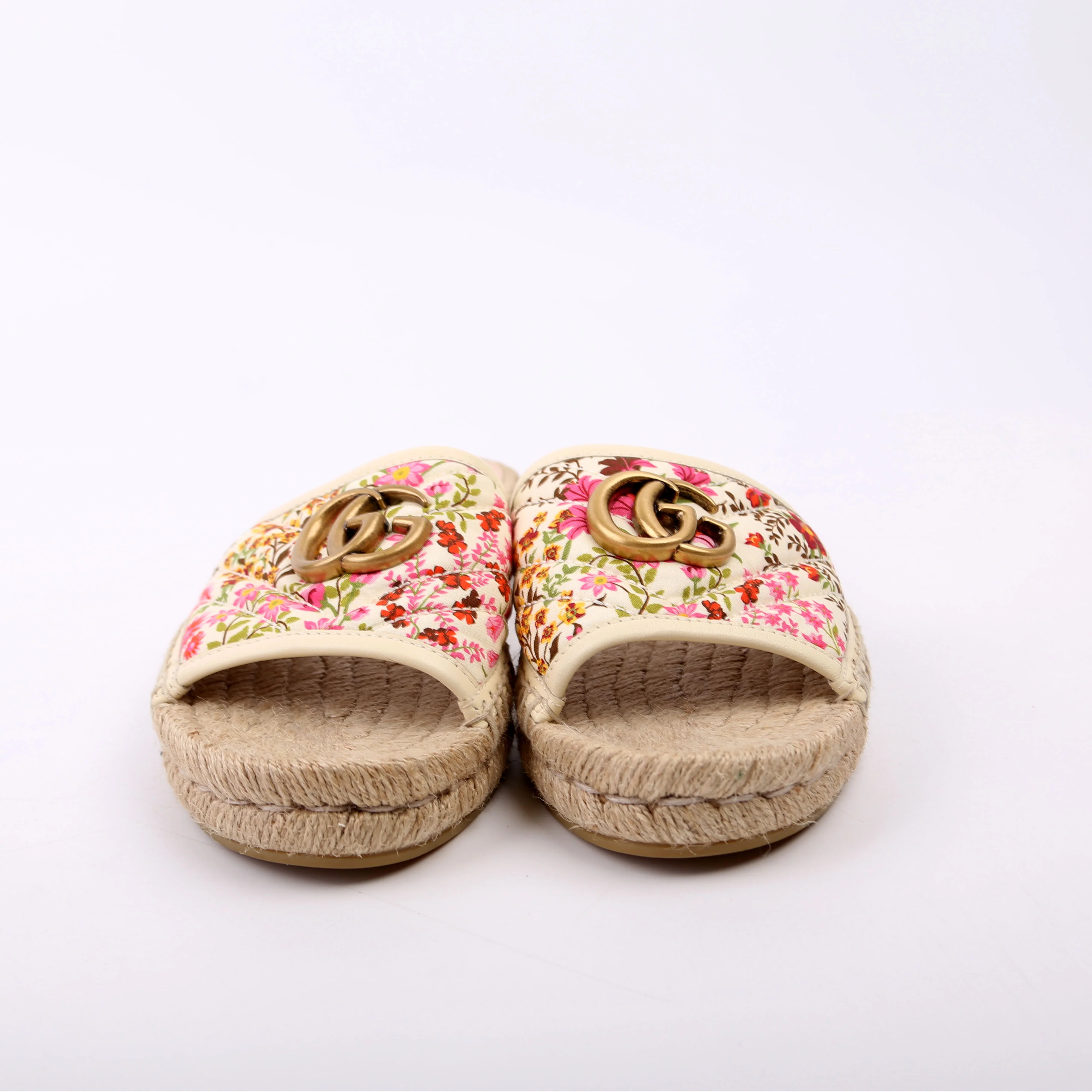 Marmont Floral Espadrille Slides Size 36 Beige - Image 2