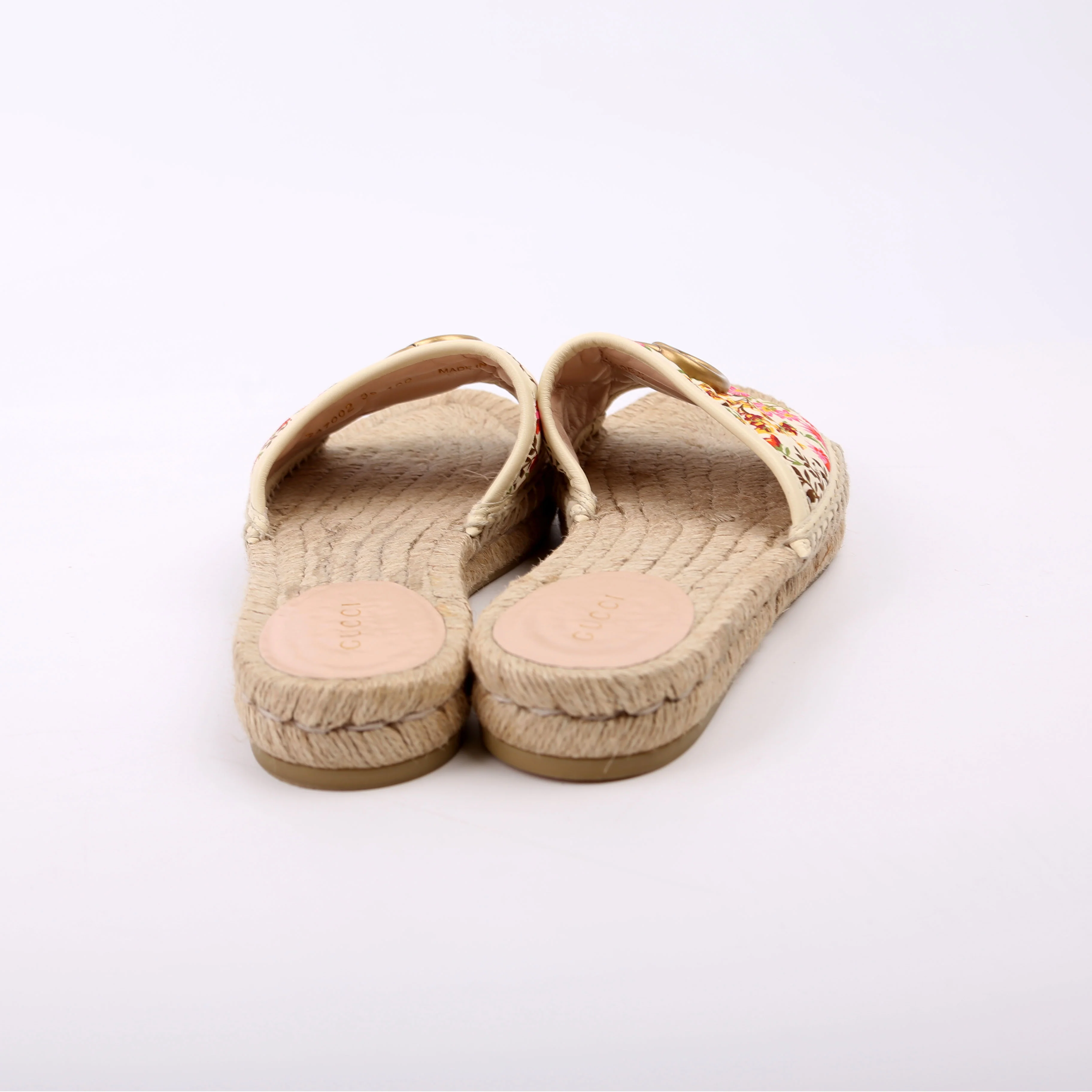 Marmont Floral Espadrille Slides Size 36 Beige - Image 4