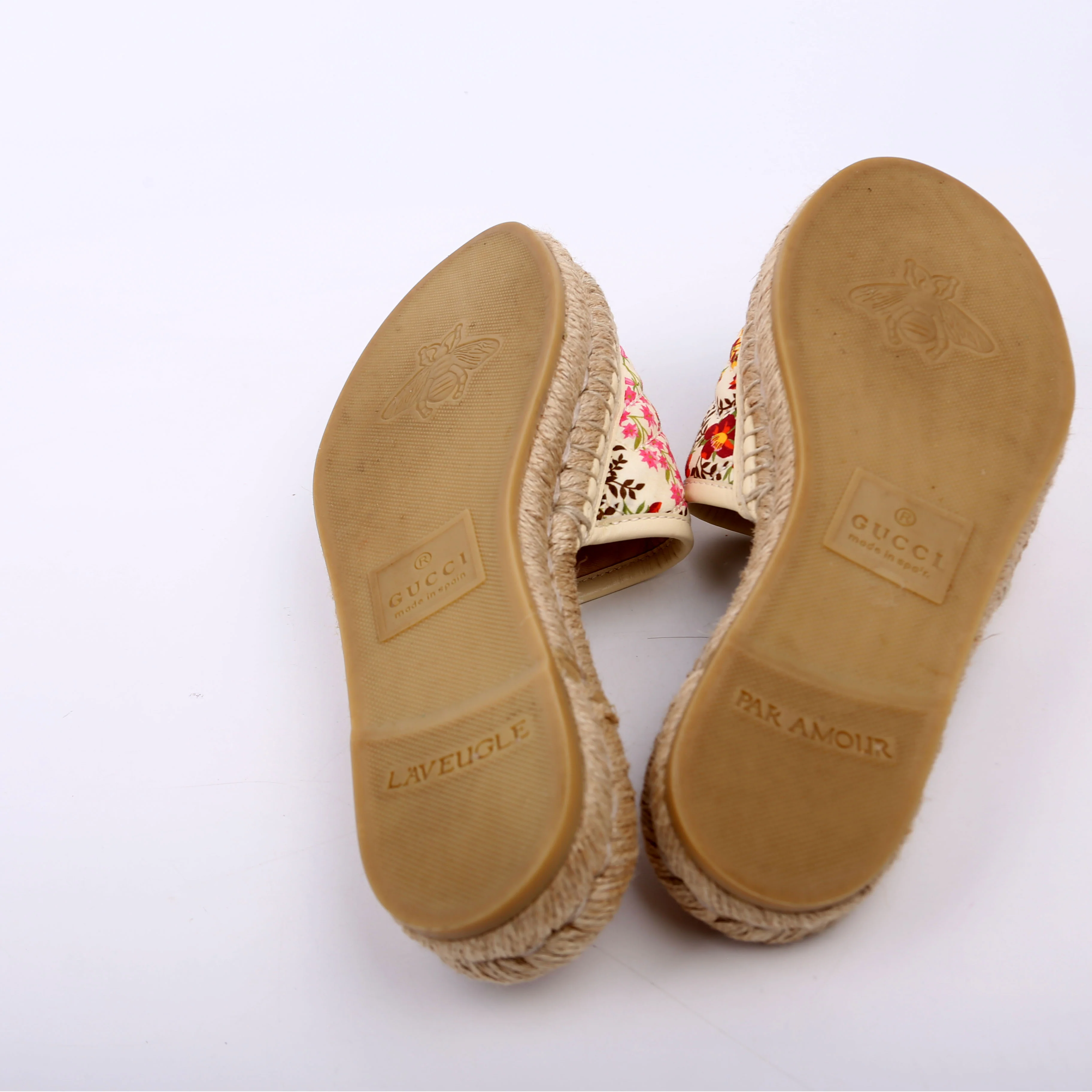Marmont Floral Espadrille Slides Size 36 Beige - Image 6