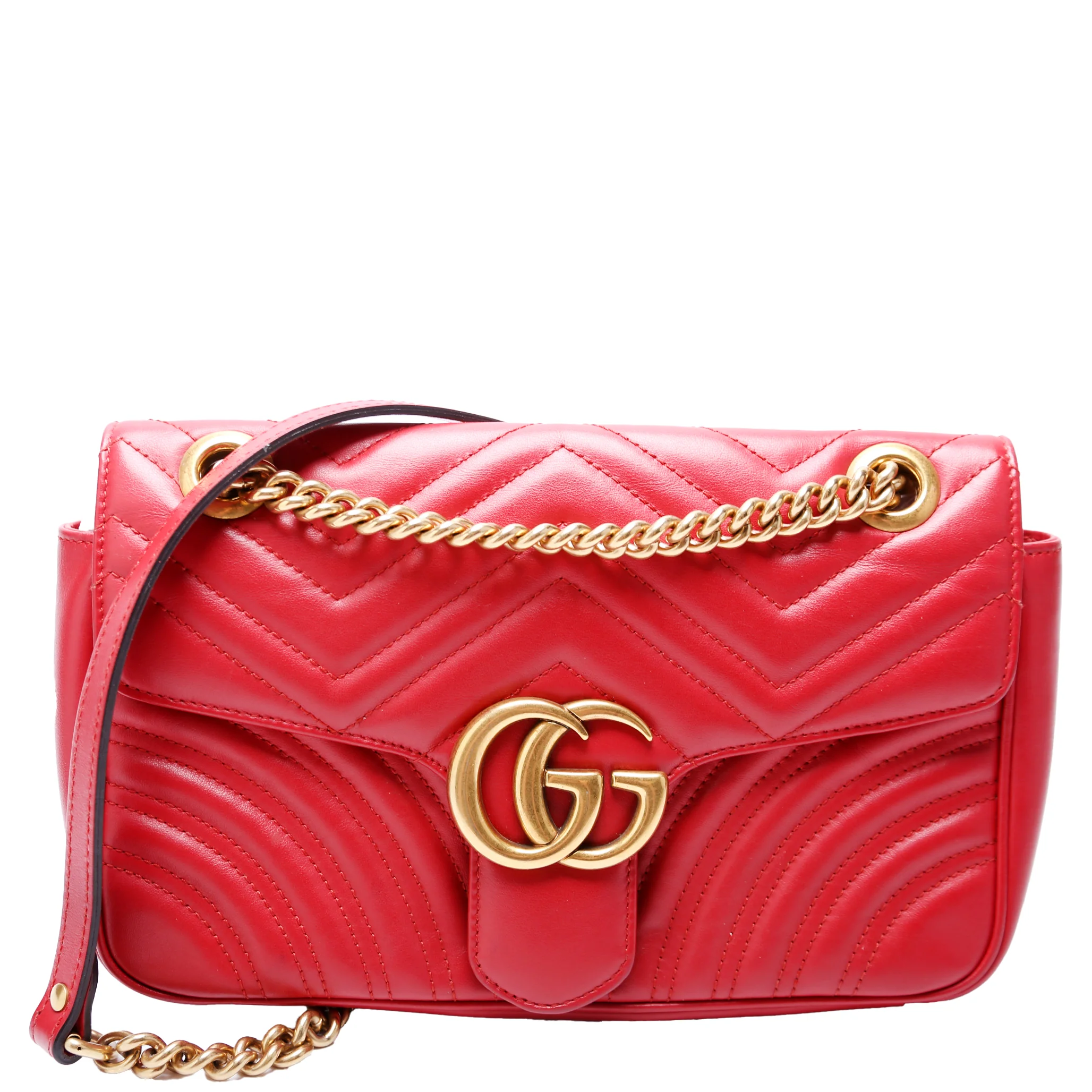 Marmont Leather Shoulder Small Flap Red