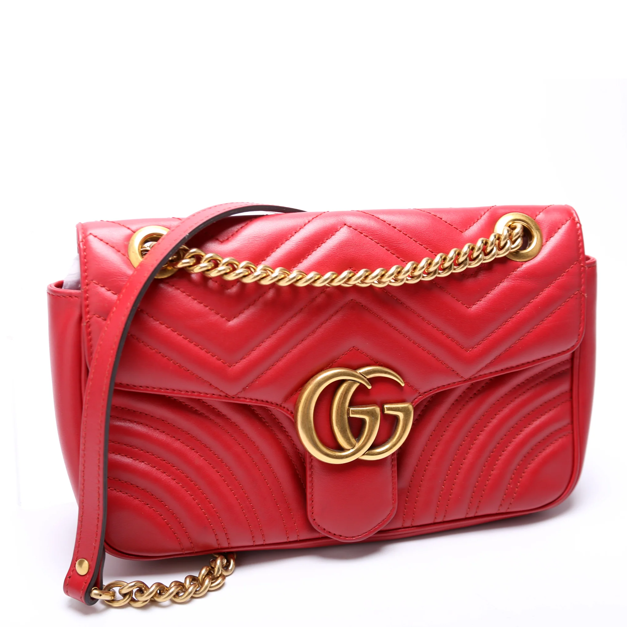 Marmont Leather Shoulder Small Flap Red - Image 2