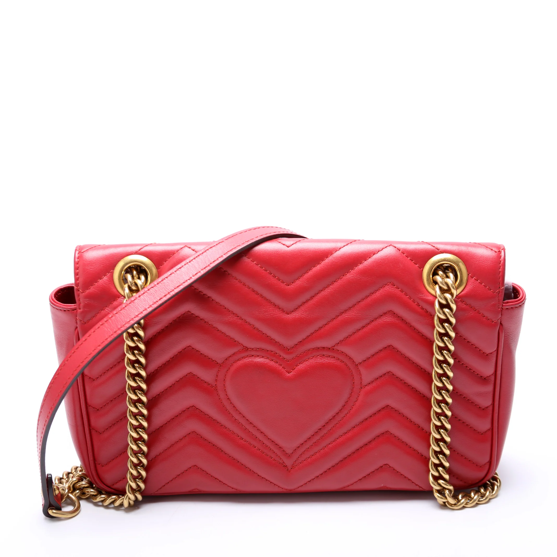 Marmont Leather Shoulder Small Flap Red - Image 3