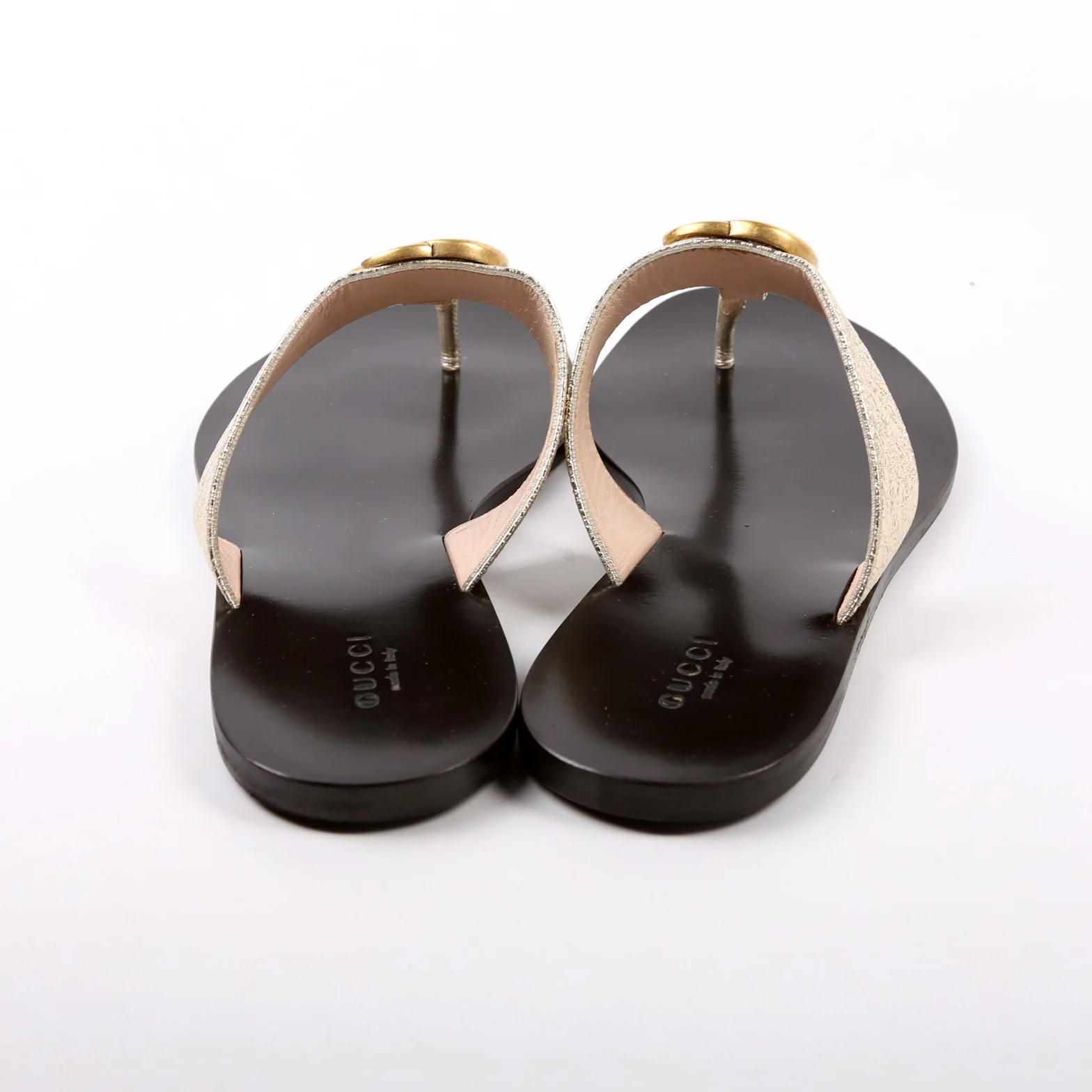 Marmont T Strap Sandals Size 39.5 Gold/Black - Image 4