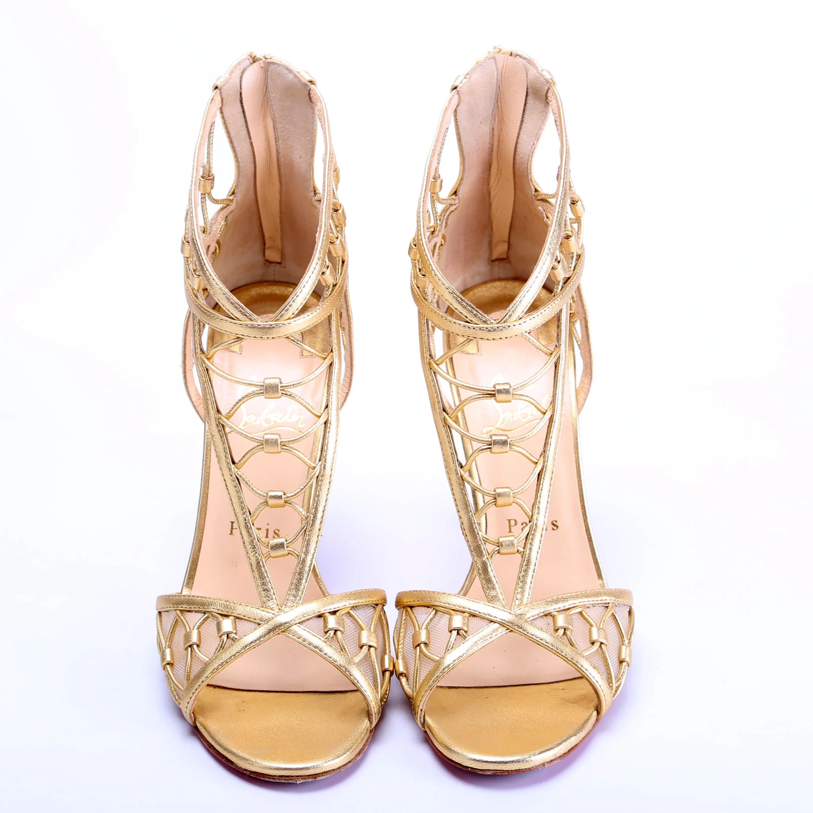 Martha Lattice Pumps Size 38 Gold - Image 2